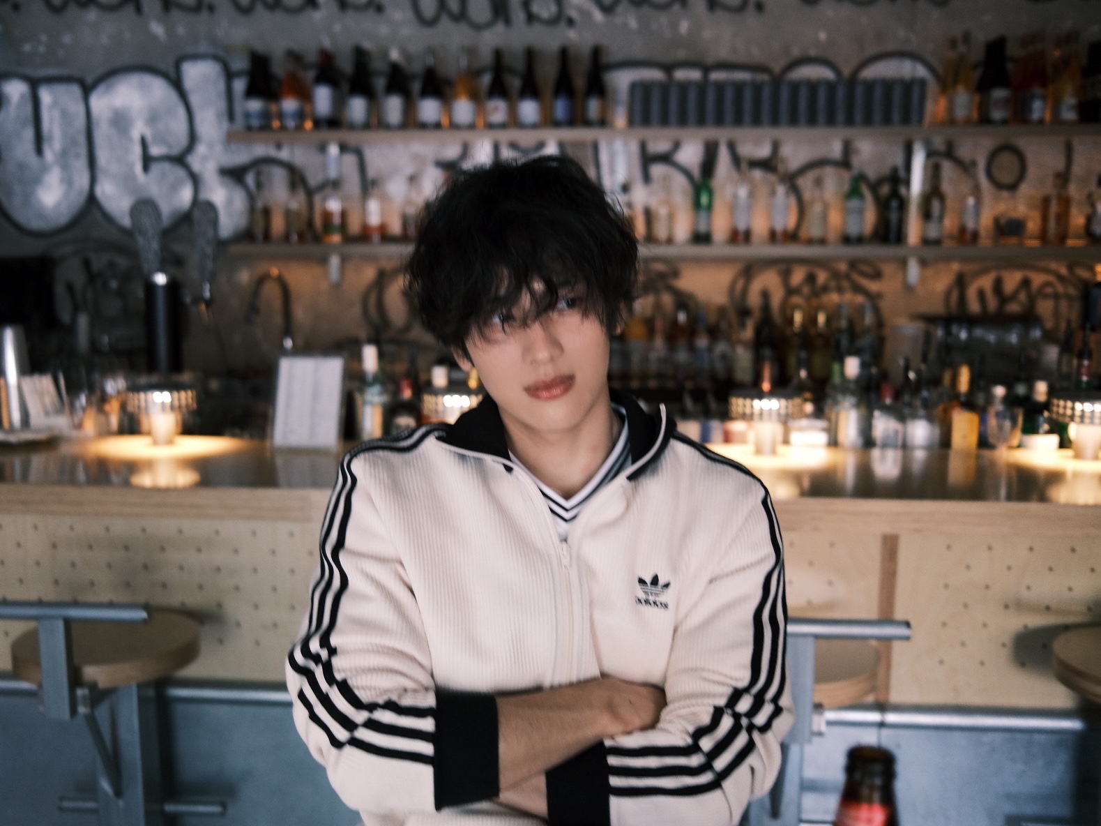 Adidas Adicolor Classic Waffle Beckenbauer Track Jacket Wonder White - KR Sizing 착용 스타일