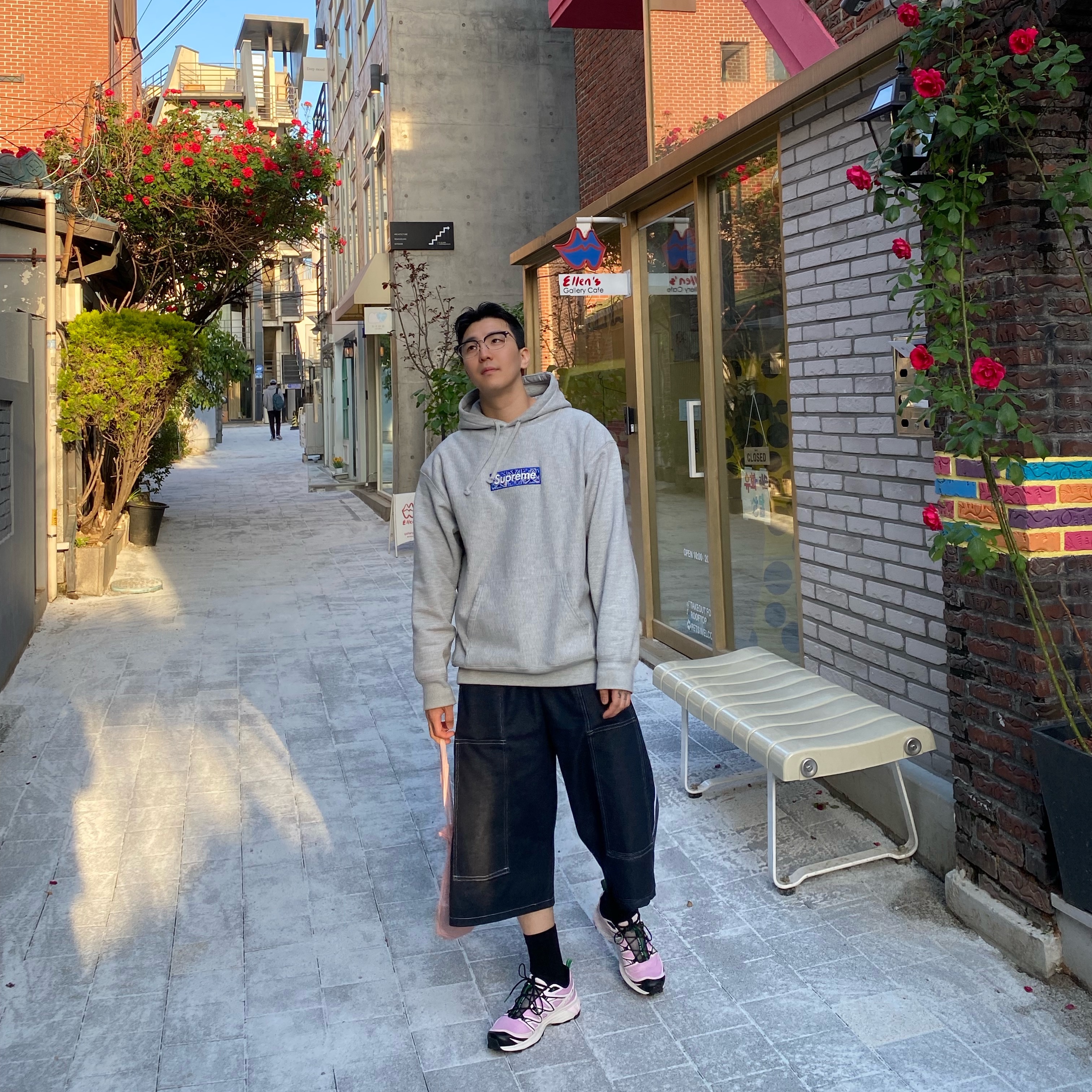 Supreme Bandana Box Logo Hooded Sweatshirt Heather Grey - 19FW, Salomon x Sandy Liang XT-6 Expanse Cradle Pink 착용 스타일