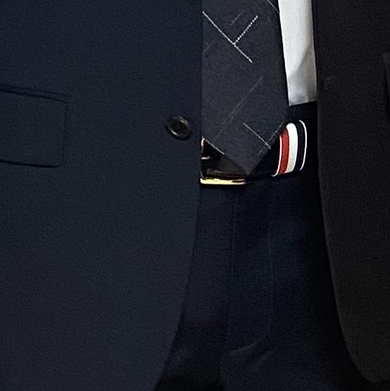 Thom Browne Calfskin Pebbled Leather Belt Black 착용 스타일