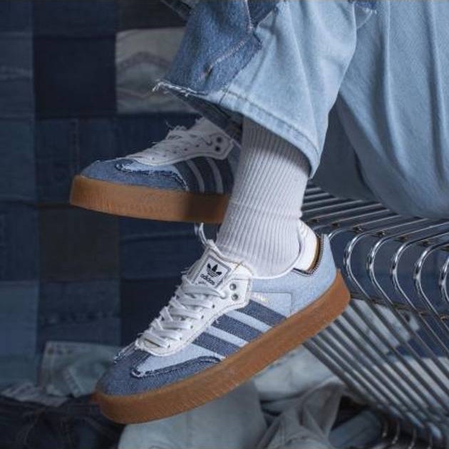 (W) Adidas x Atmos Sambae Stacked Denim Cloud White Mesa 착용 스타일 - 1