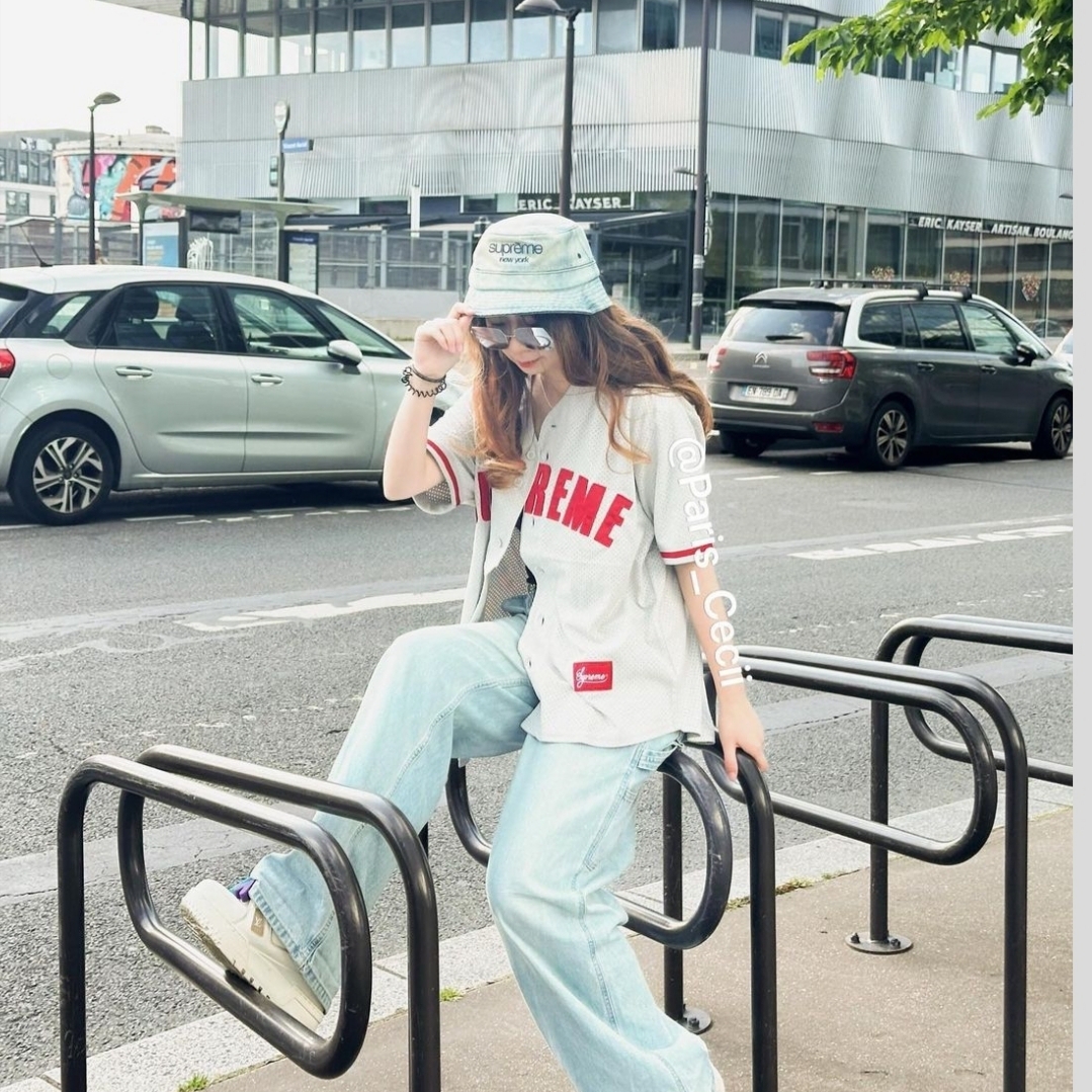 Supreme Chino Twill Crusher Dirty Indigo - 24SS 착용 스타일 - 7