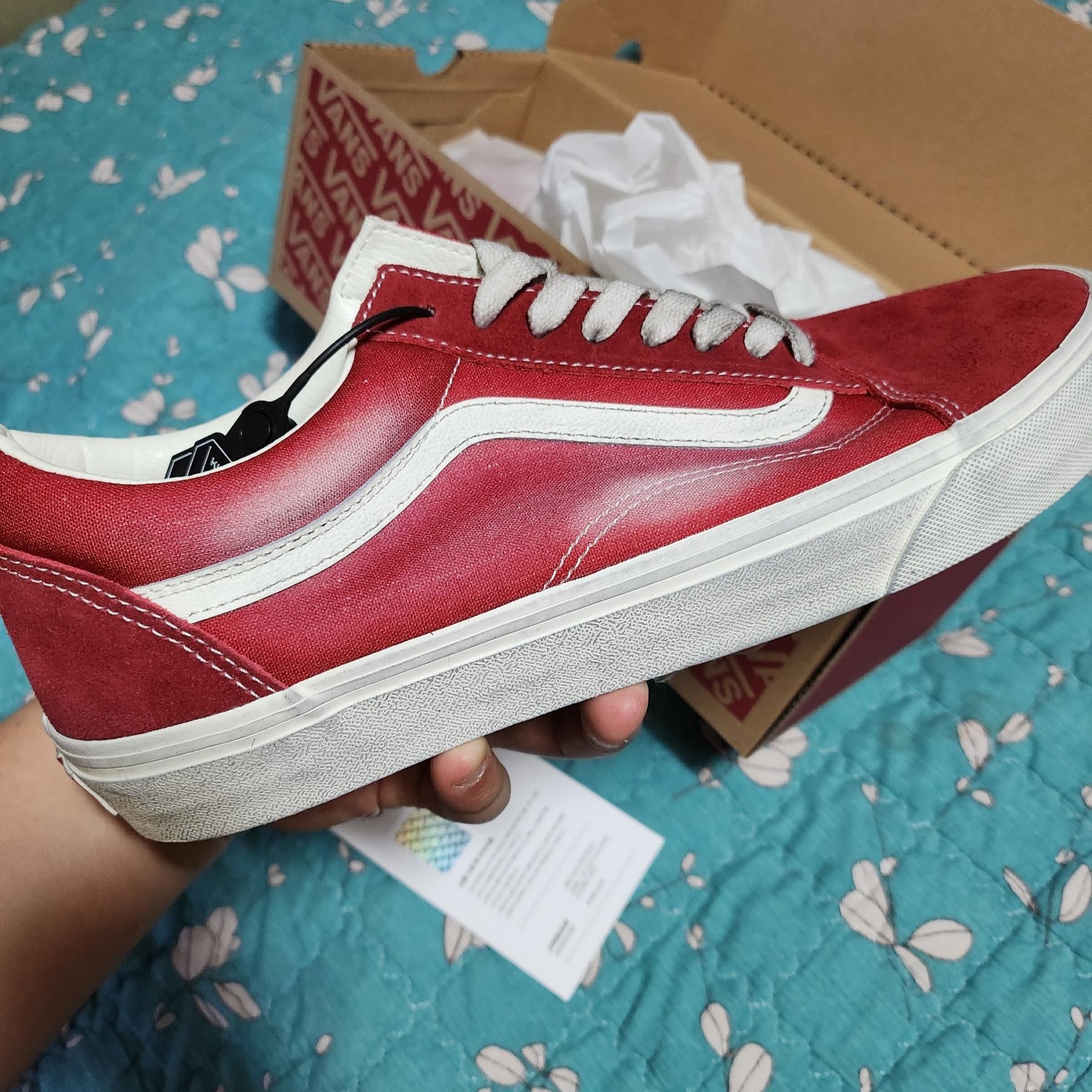 Vans Old Skool Wave Washed Red 착용 스타일 - 3
