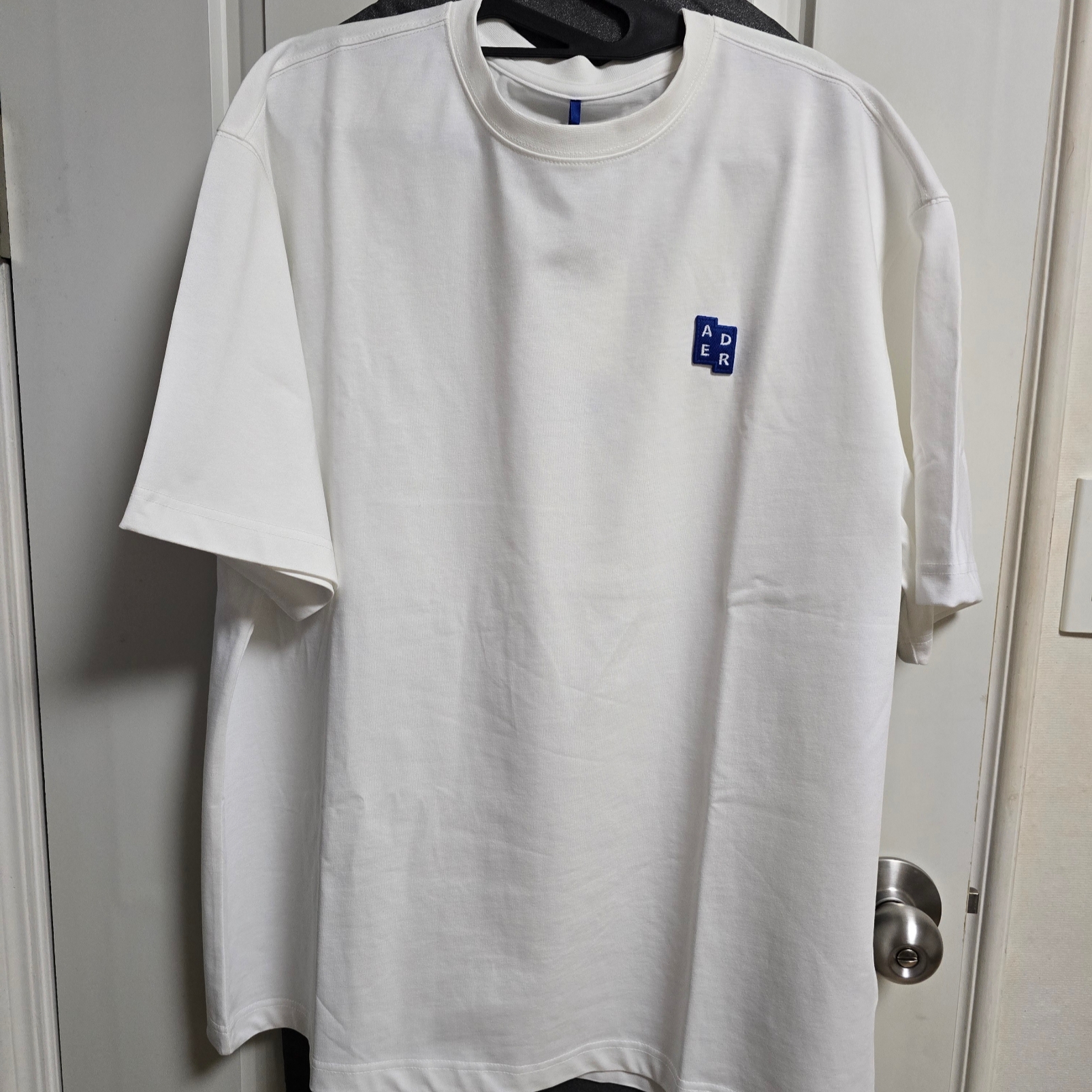 Ader Error Sig; TRS/BL Tag T-Shirt 01 Off White 착용 스타일