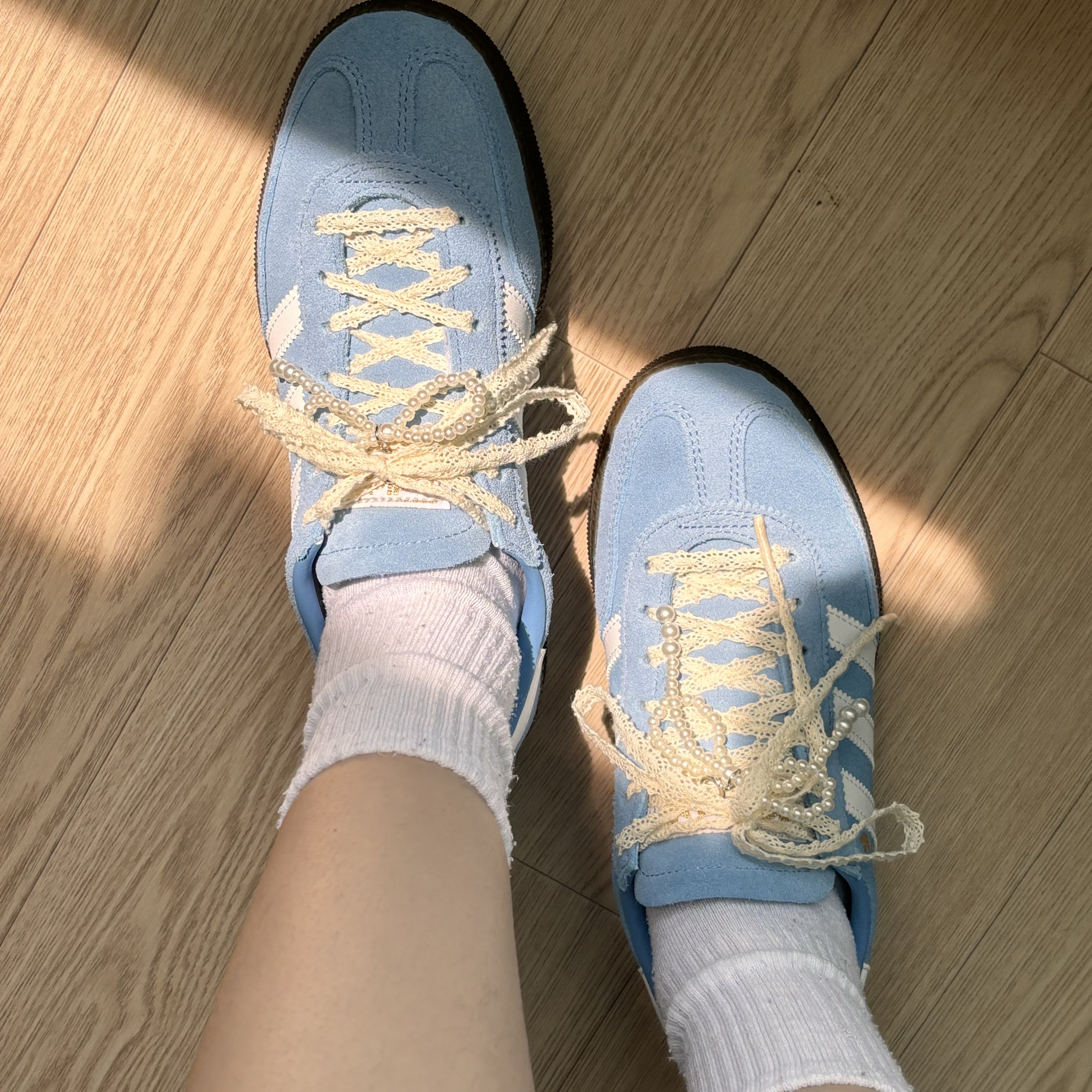 Adidas Spezial Handball Light Blue 착용 스타일 - 1
