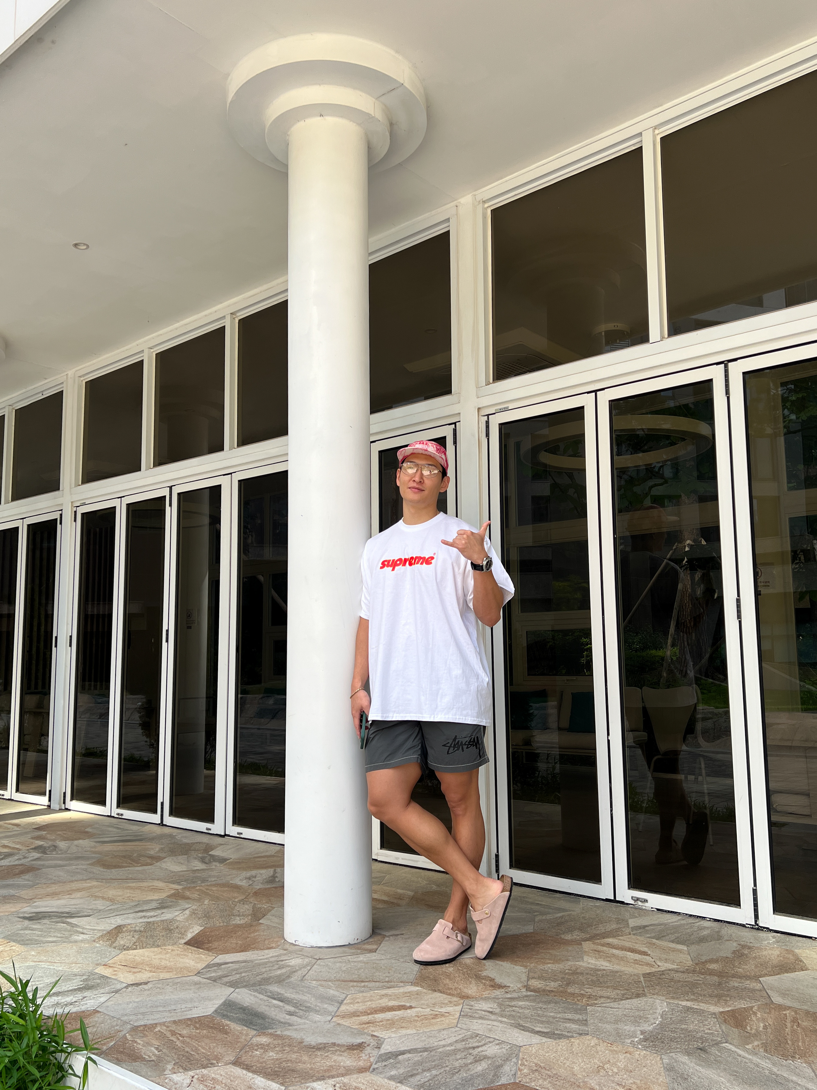 Supreme Pinline T-Shirt White - 24SS, Supreme Pinline T-Shirt Ash Grey - 24SS 착용 스타일