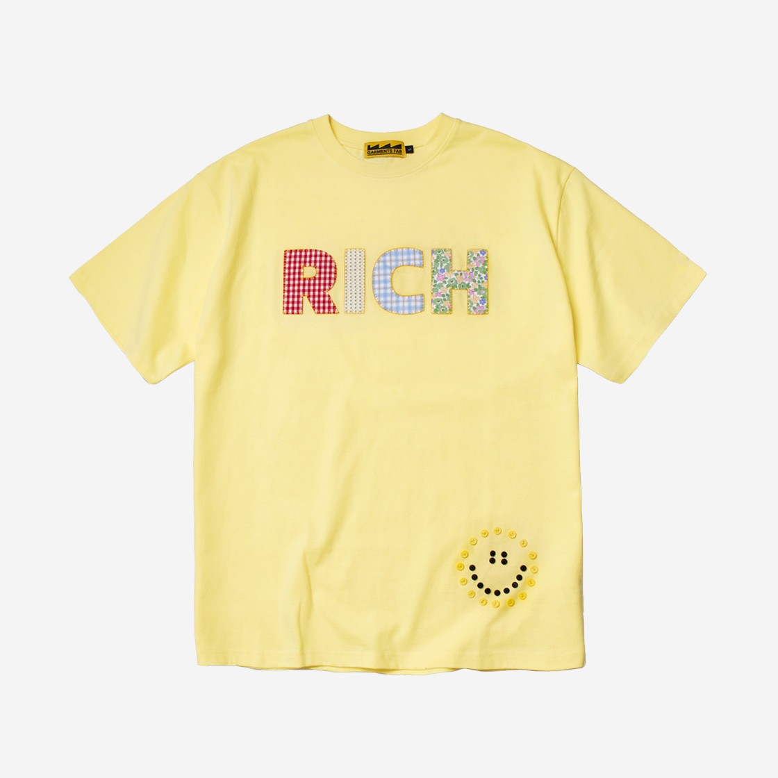 Garments Fab Homemade Rich Smile T-Shirt Yellow 상세 이미지 1