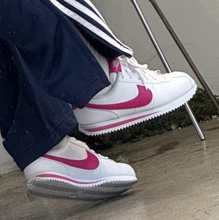 (GS) Nike Cortez Basic SL White Pink Prime 착용 스타일