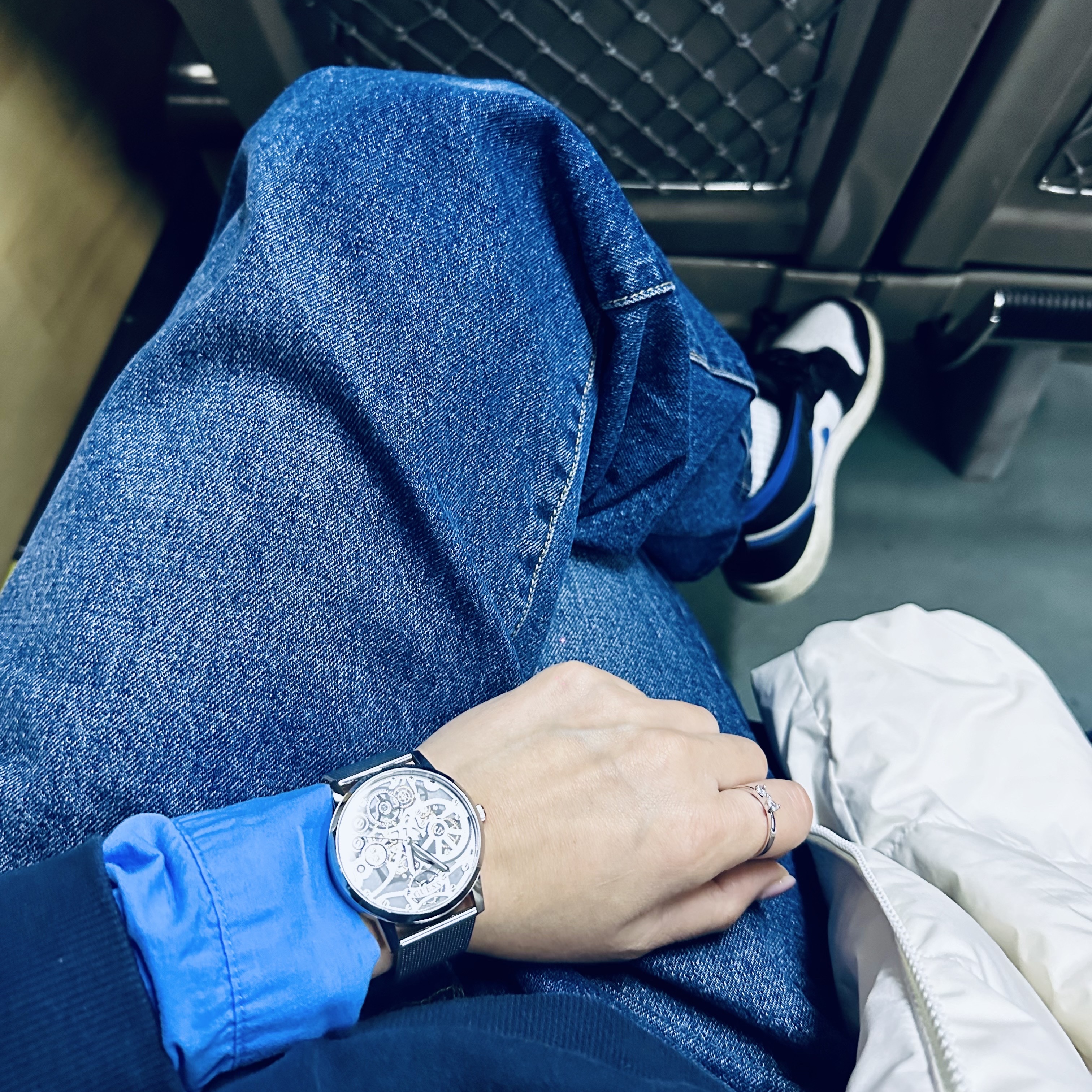 (GS) Jordan 1 Mid Racer Blue 착용 스타일 - 1