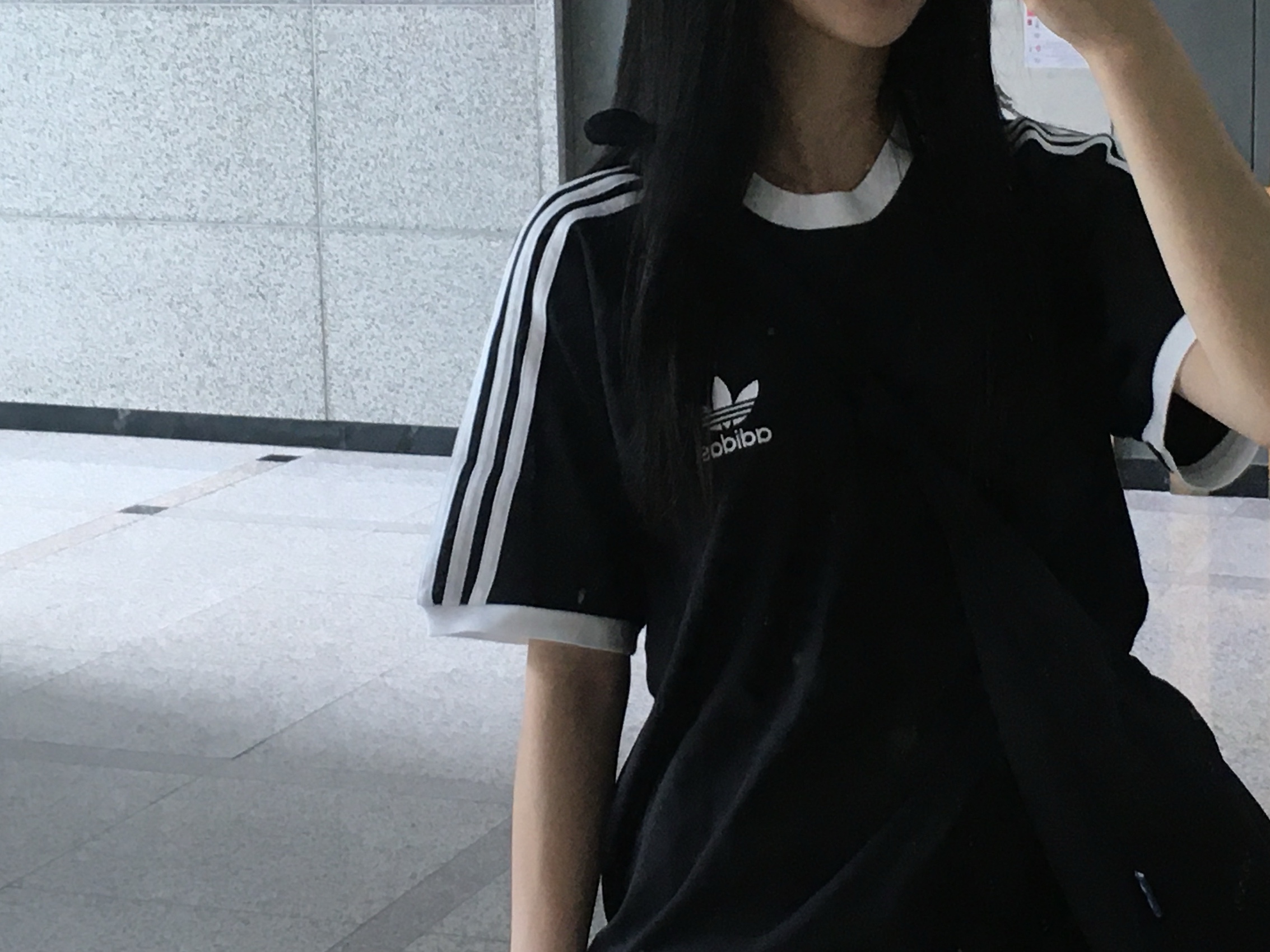 Adidas Adicolor Classics 3-Stripes T-Shirt Black - KR Sizing 착용 스타일 - 2