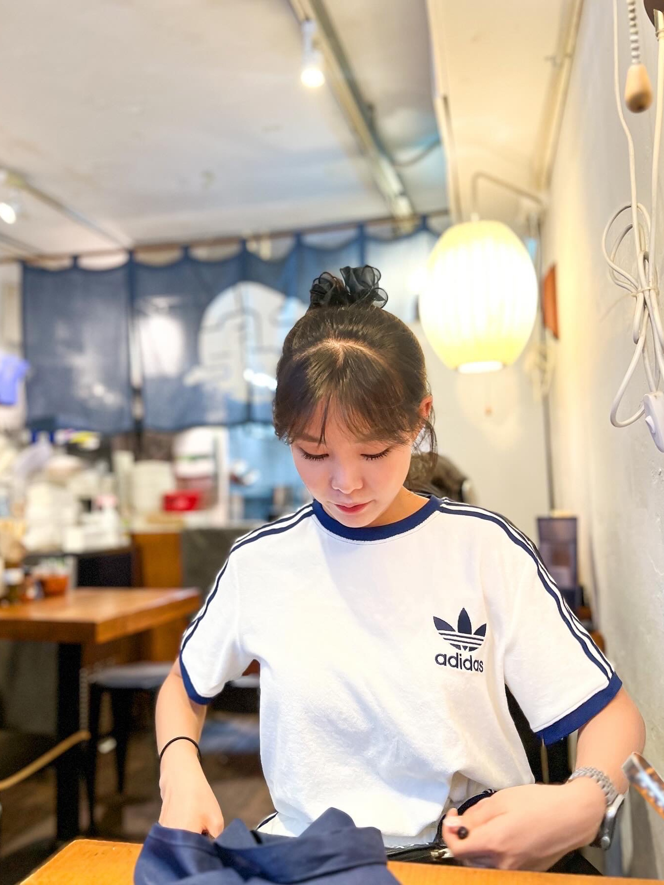 (W) Adidas Terry 3S T-Shirt Off White - KR Sizing, (W) Adidas Terry Shorts Off White - KR Sizing 착용 스타일 - 3