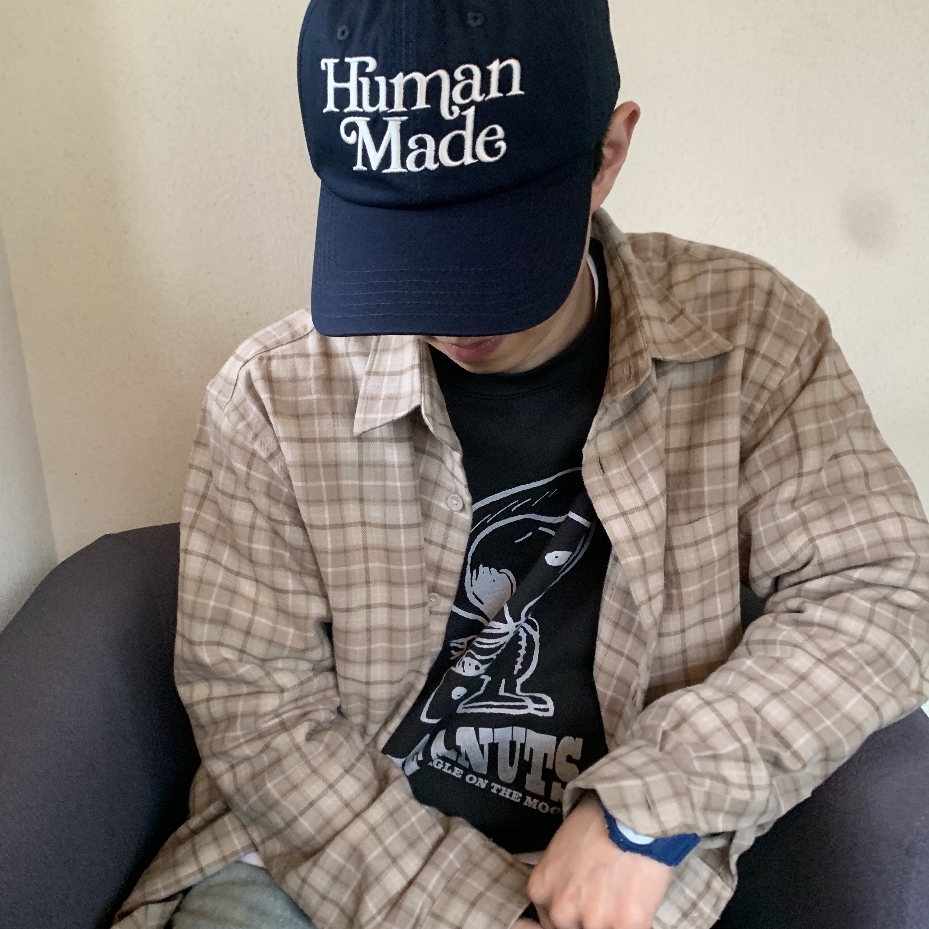 Human Made Prototype 6 Panel Cap Navy 착용 스타일