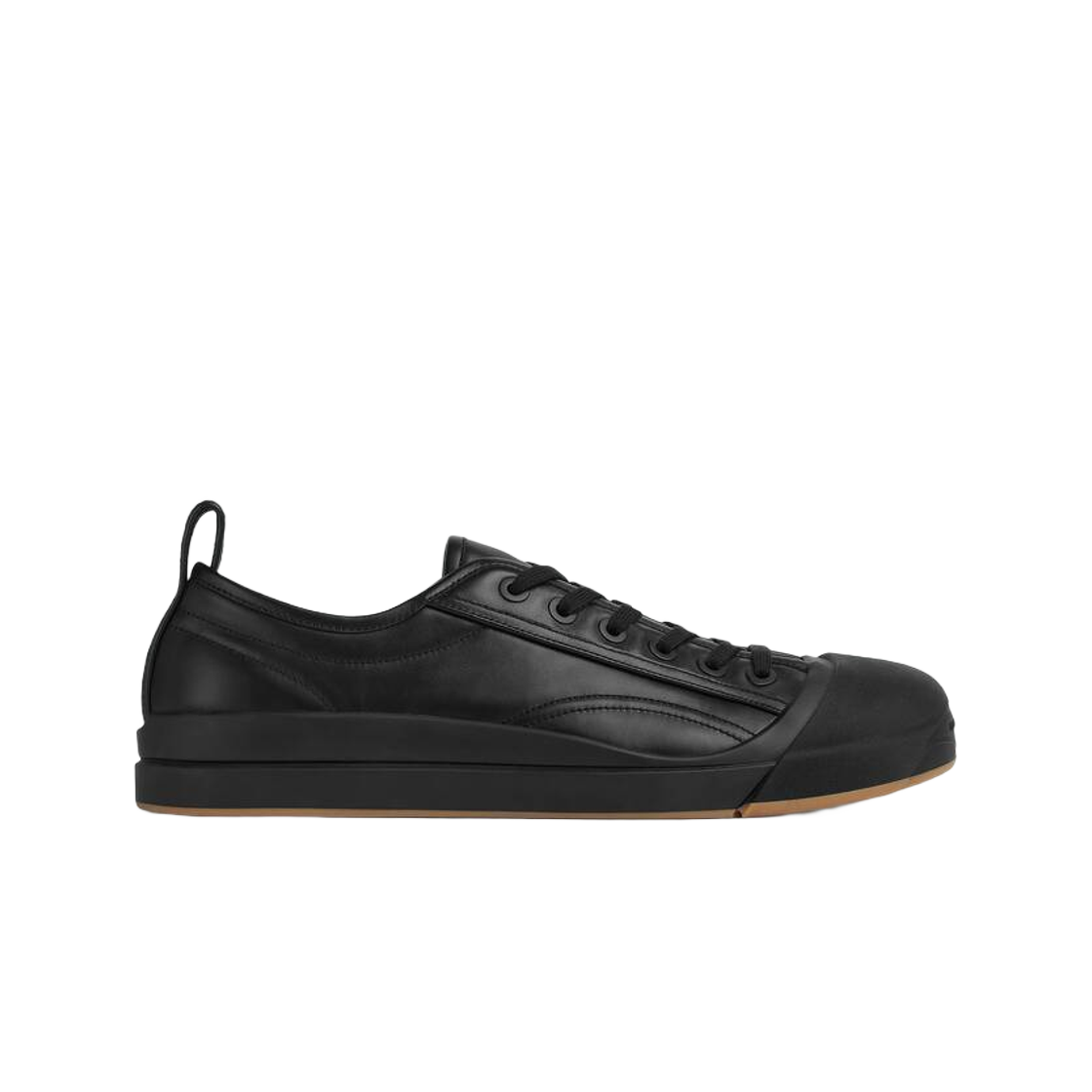 763730V3HB01000 Bottega Veneta Vulcan Leather Sneaker Black - 대표 이미지 #1
