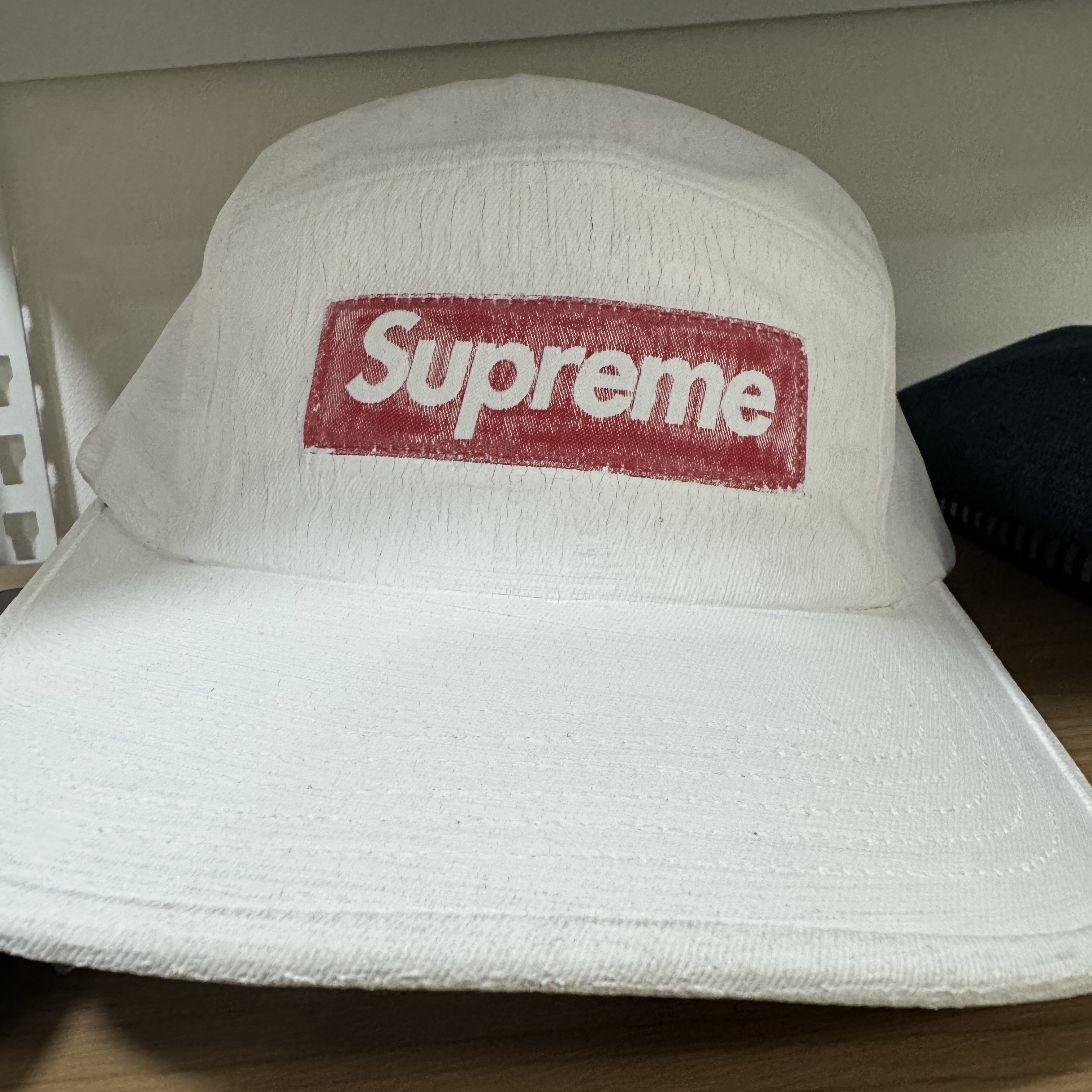 Supreme x MM6 Maison Margiela Painted Camp Cap White - 24SS 착용 스타일