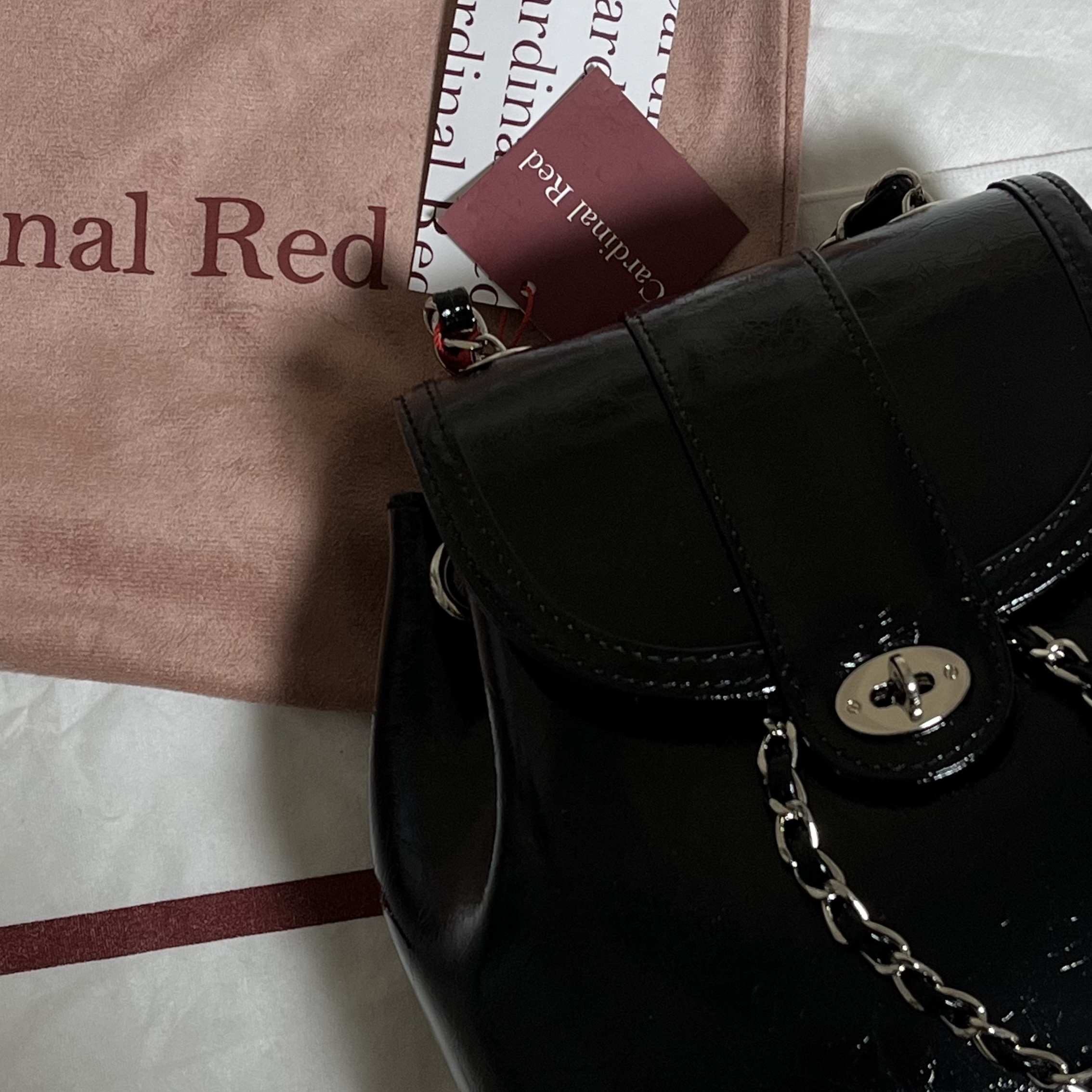 Cardinal Red Hawoo-A Bag Black 착용 스타일