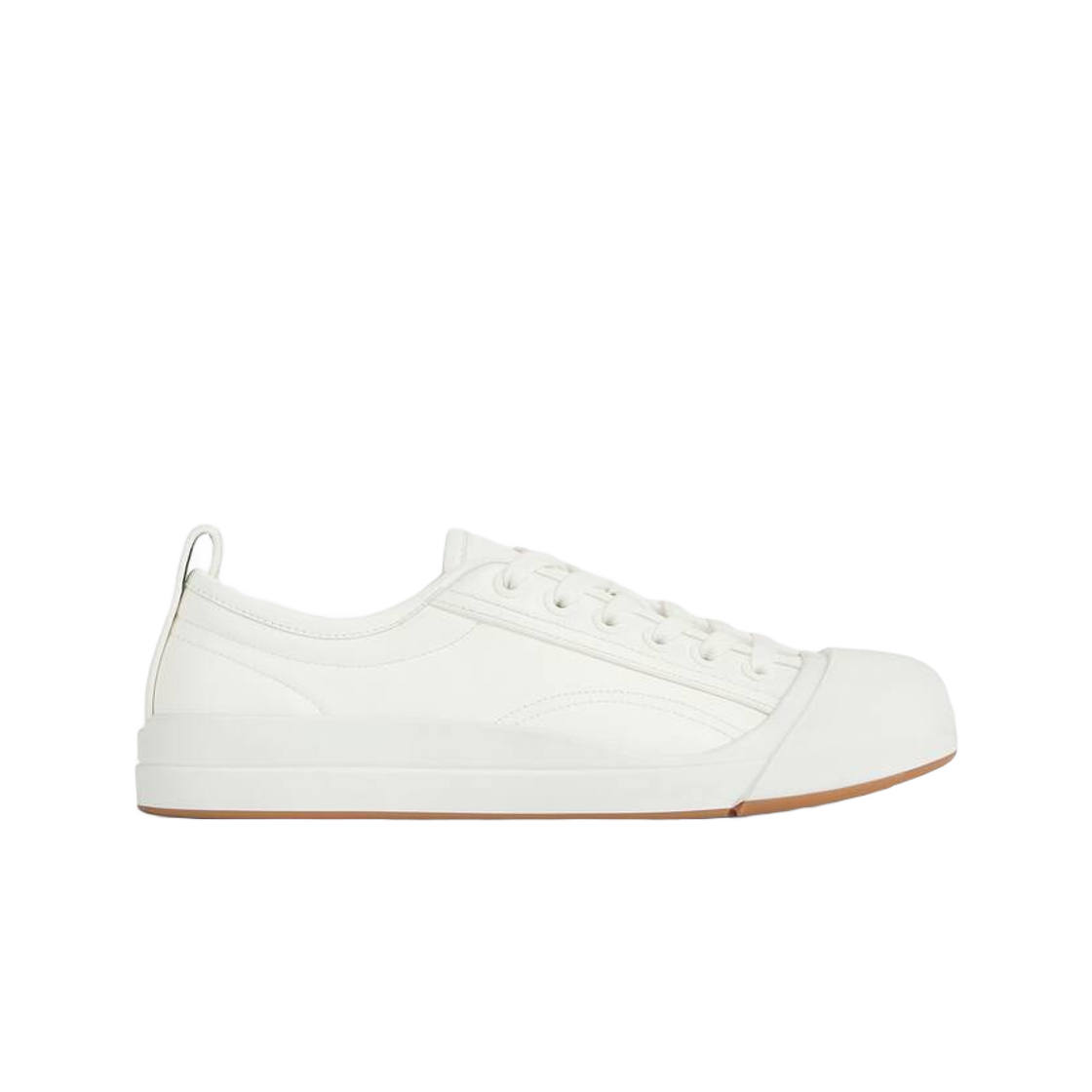 (W) Bottega Veneta Vulcan Leather Sneaker Optic White 상세 이미지 1