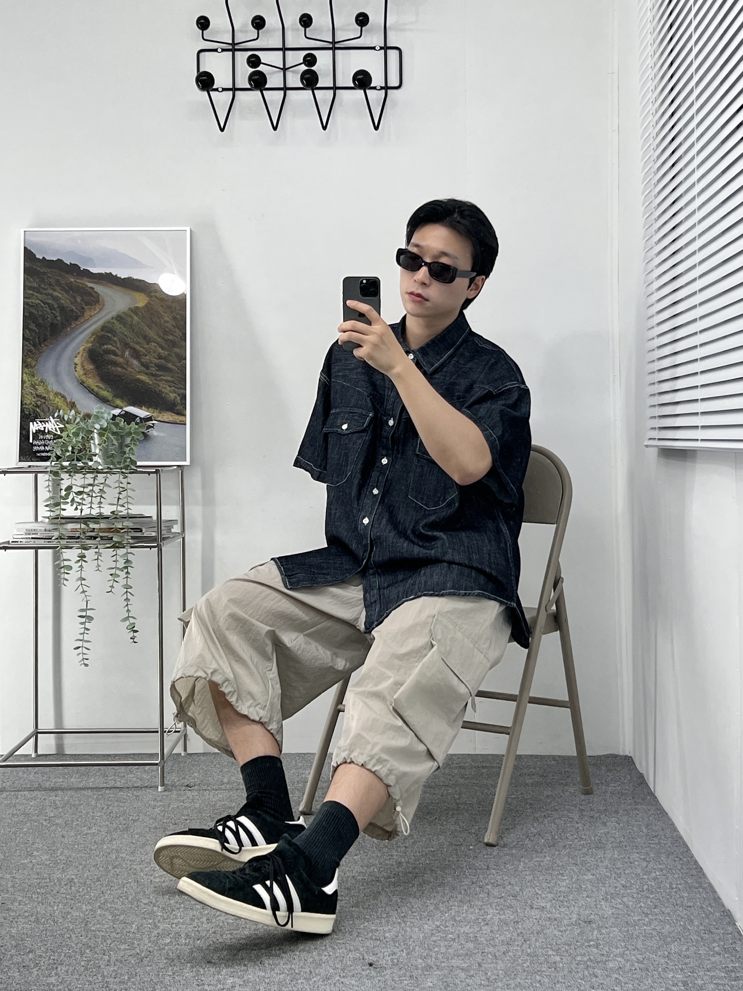 Adidas Campus 80s Black White 착용 스타일 - 3