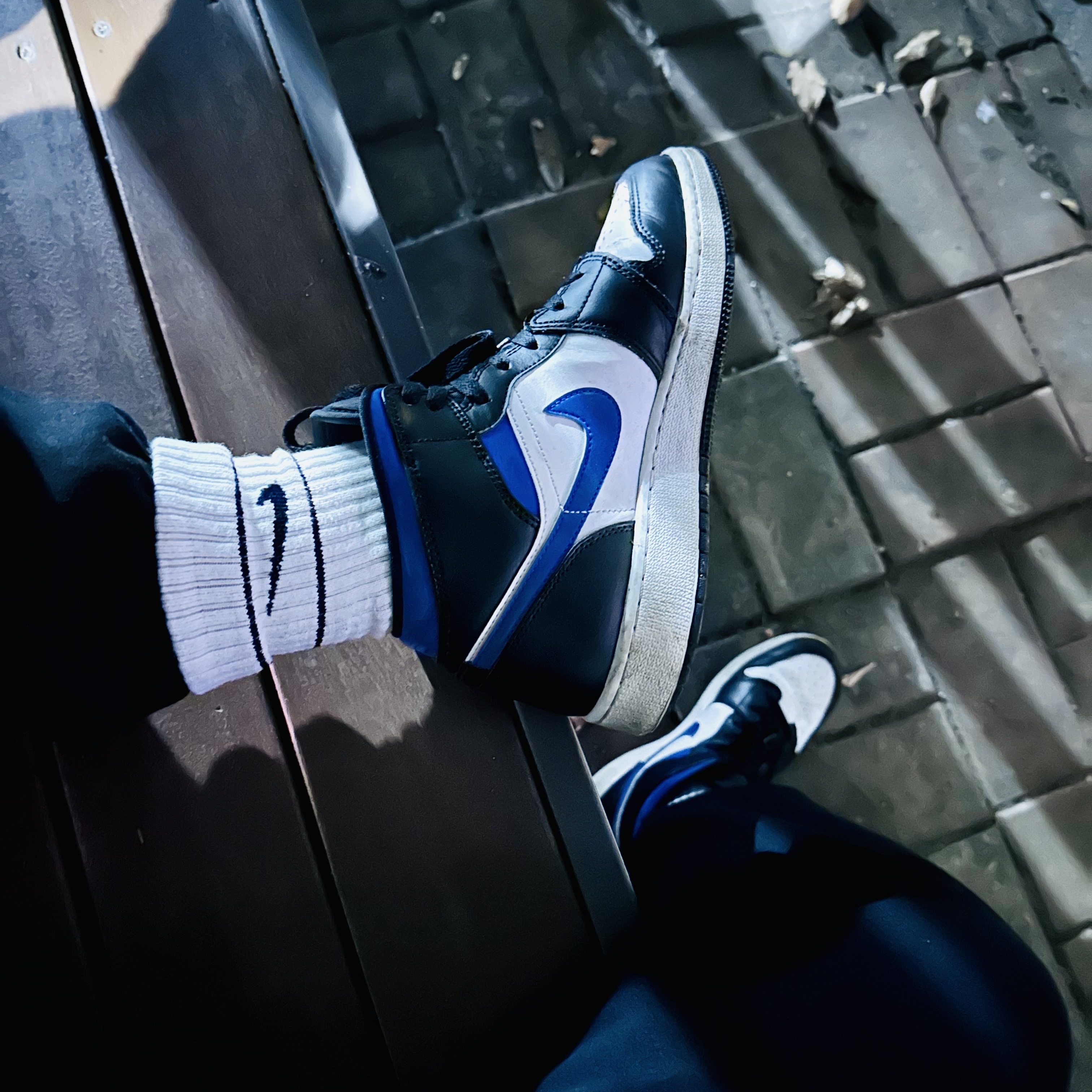 (GS) Jordan 1 Mid Racer Blue 착용 스타일 - 3
