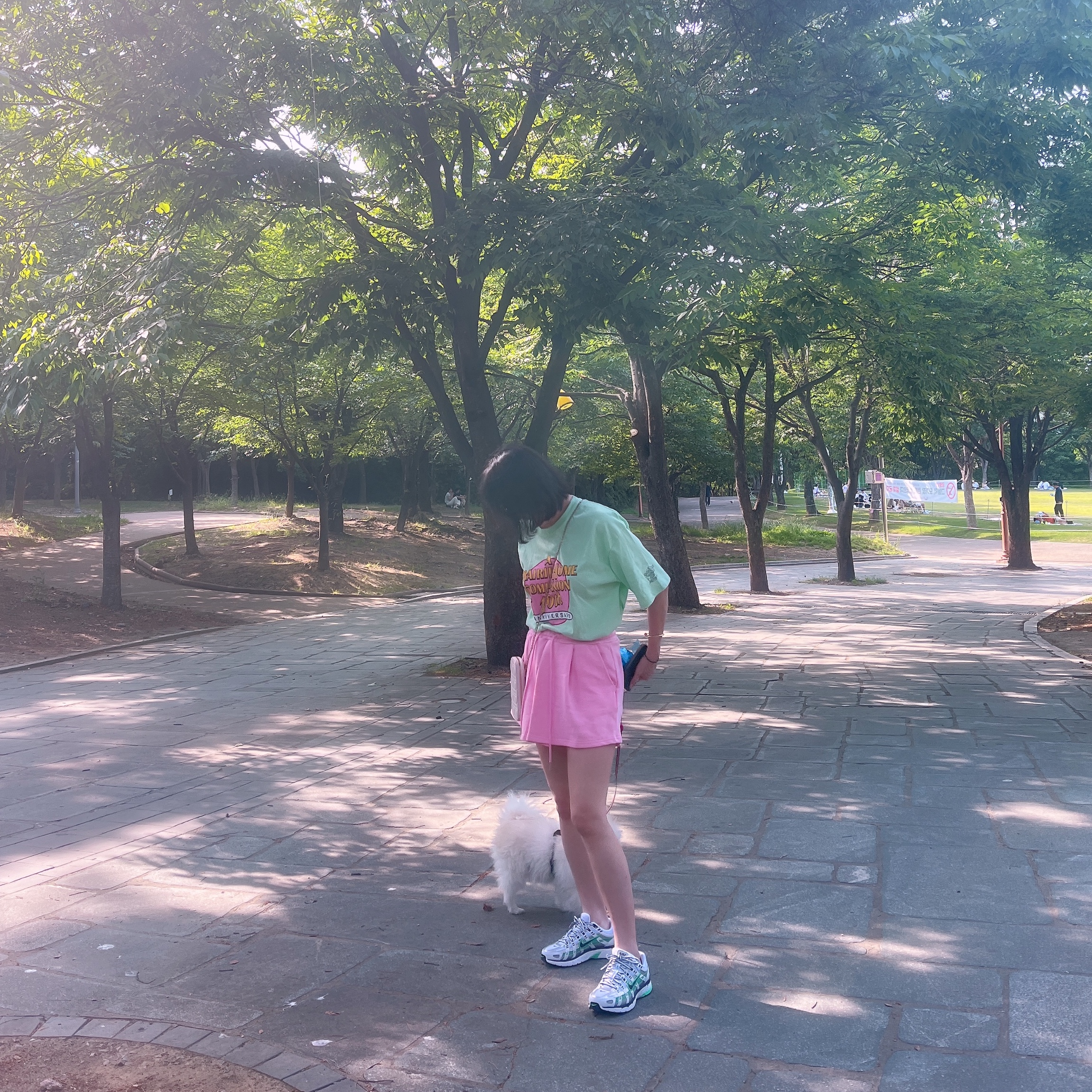 Nike P-6000 White Spring Green 착용 스타일