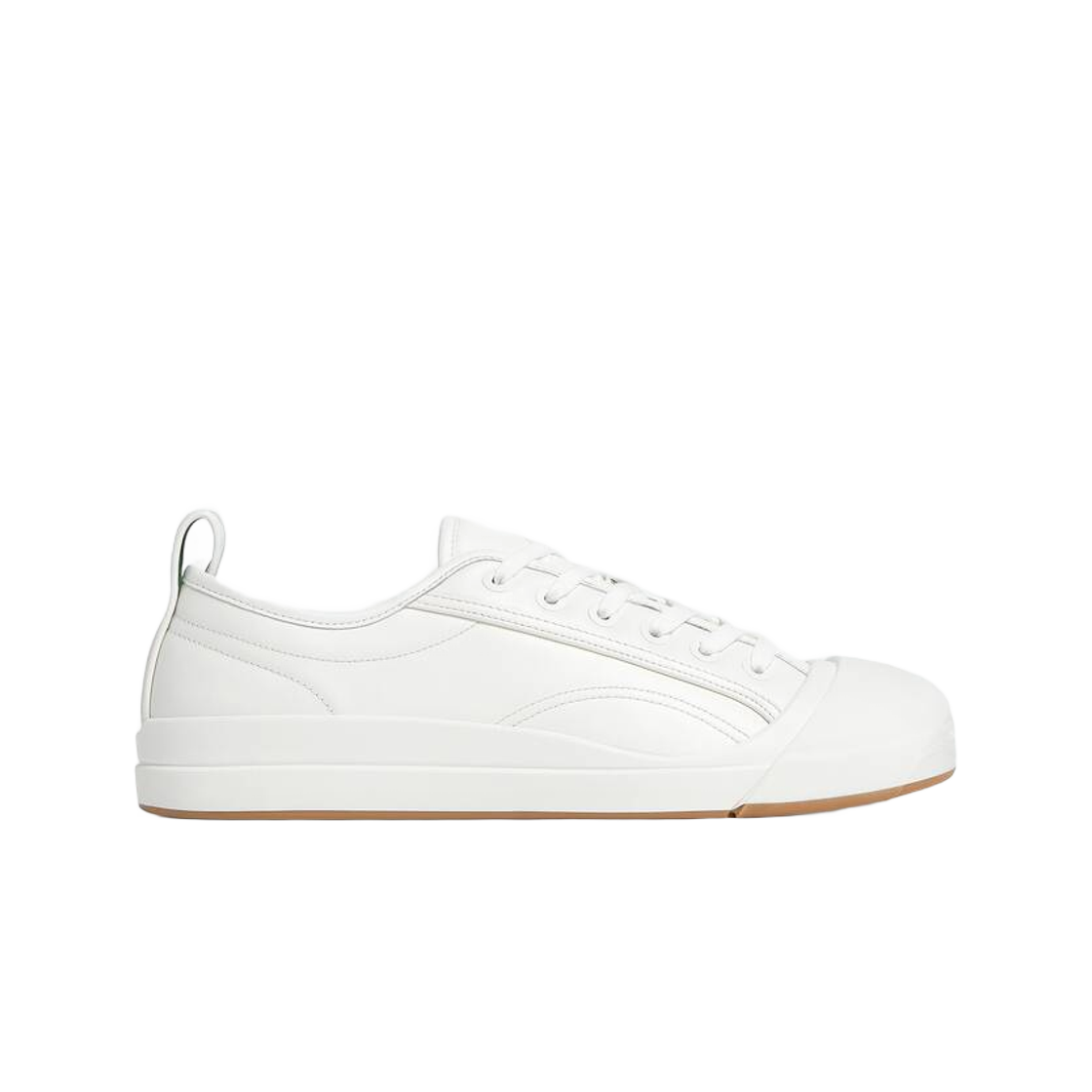 763730V3HB09122 Bottega Veneta Vulcan Leather Sneaker Optic White - 대표 이미지 #1