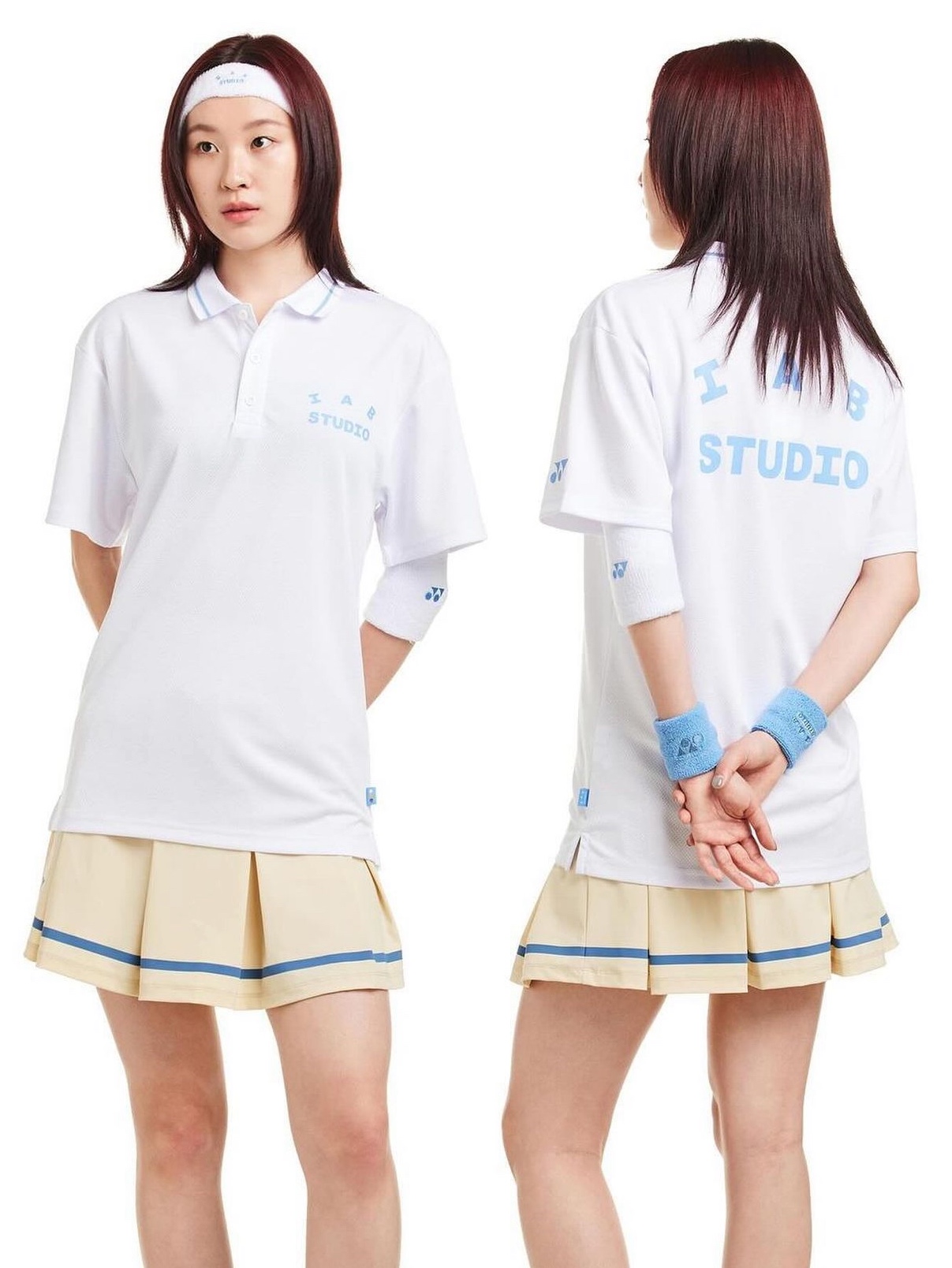 (W) IAB Studio x Yonex Game Skirt Reed Yellow - Renewal Ver. 착용 스타일 - 2