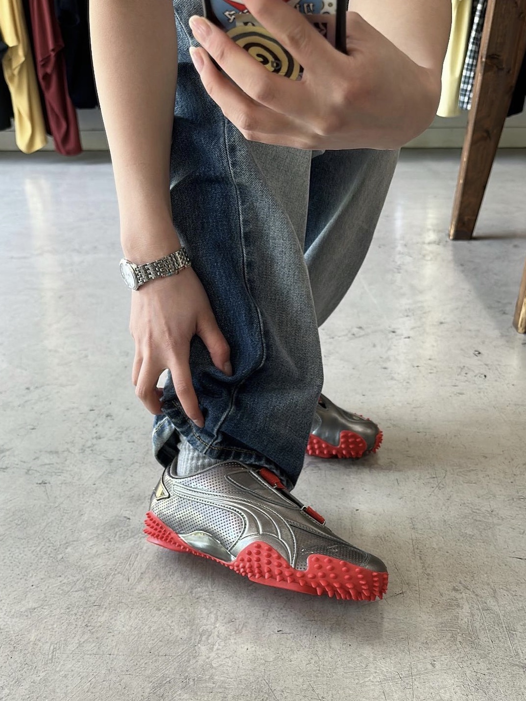Ottolinger x Puma Women Mostro Lo Aged Silver Red 착용 스타일 - 1