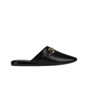 Gucci Horsebit Casual Leather Back Slipper Black