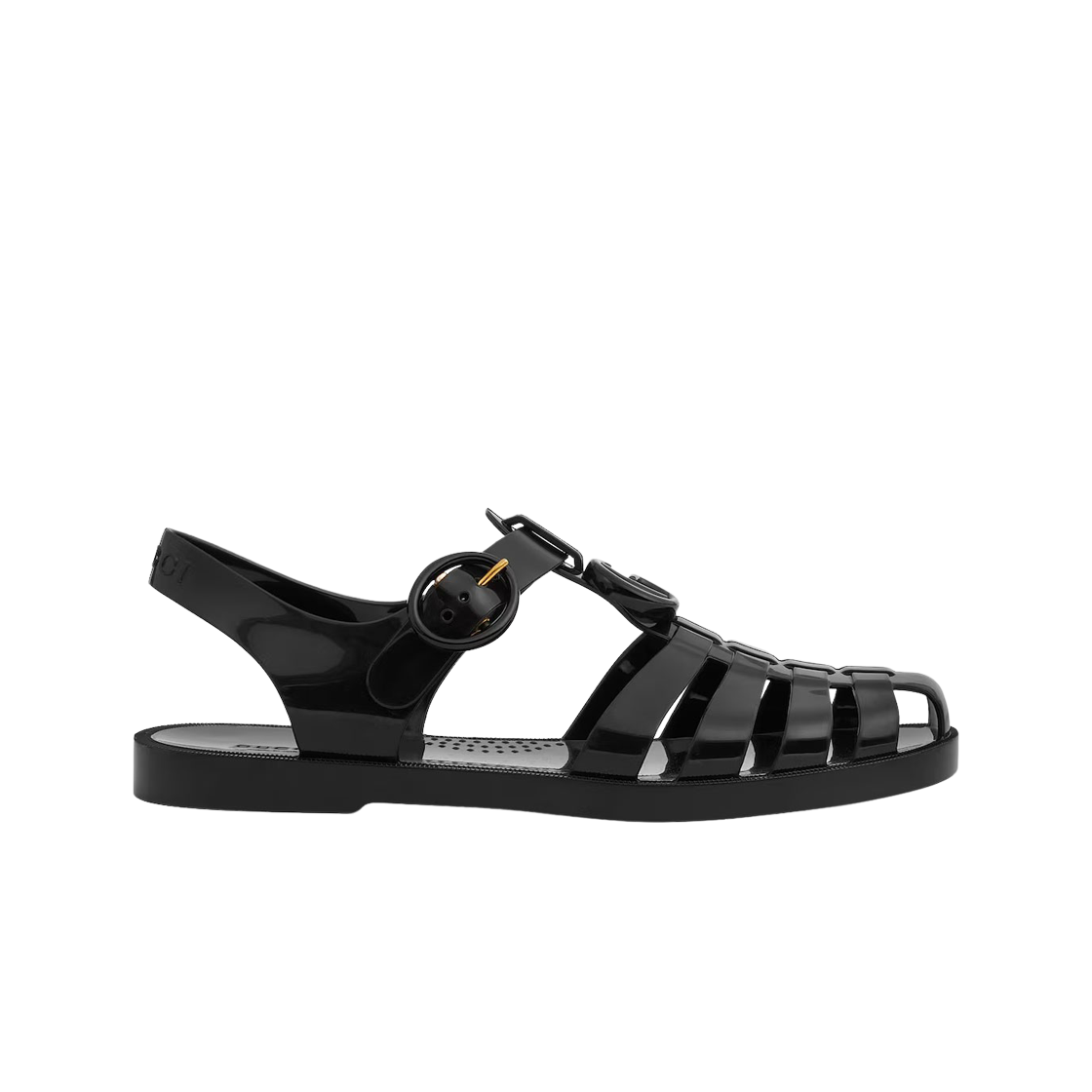 676971-JFM00-1000 (W) Gucci Sandal with Double G Black - 대표 이미지 #1