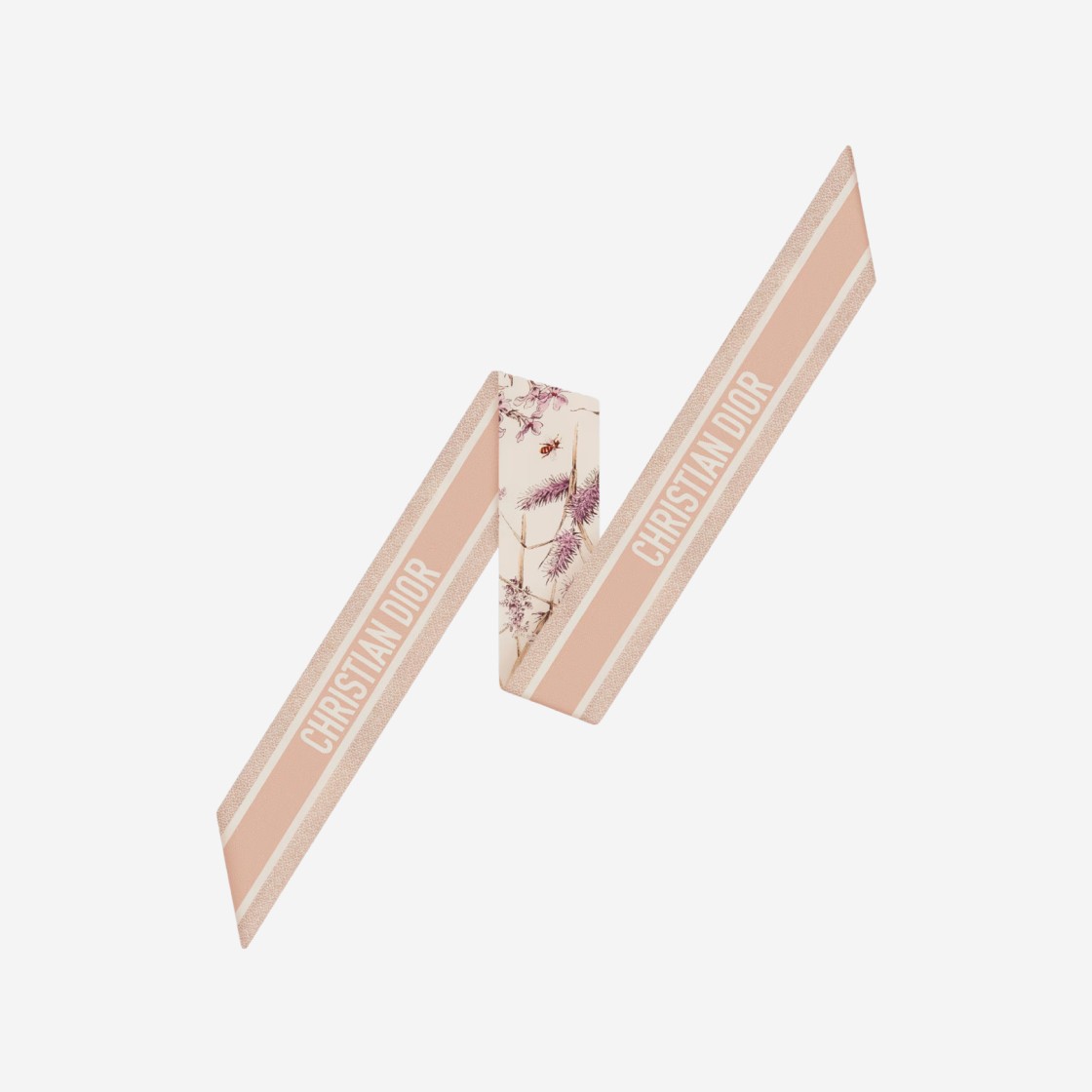 (W) Dior Herbarium Mitzah Scarf Silk Twill Ivory Light Pink 상세 이미지 2