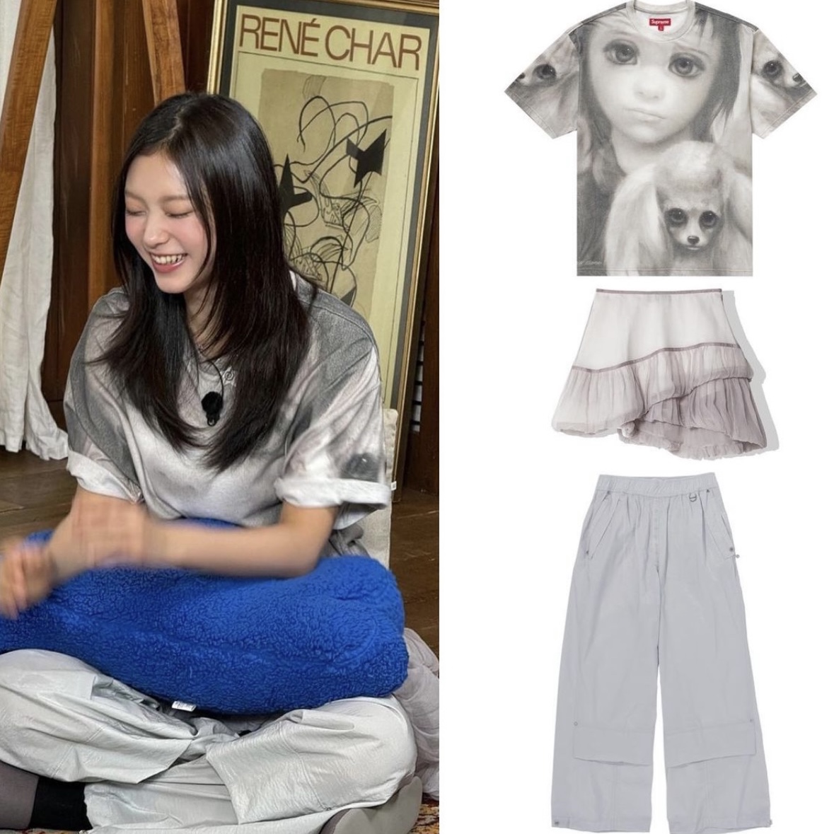 Supreme x Margaret Keane Best Friends S/S Top Grey - 24SS 착용 스타일