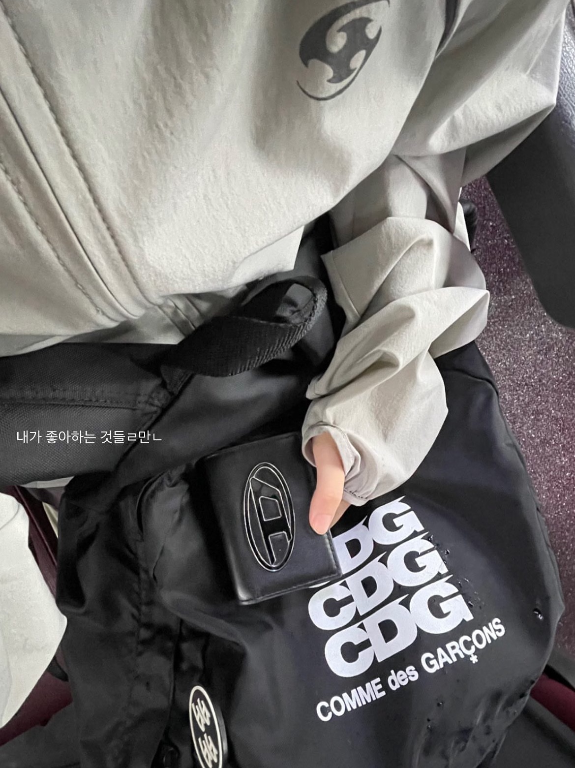 Sansan Gear Sansan BLF Mesh Jacket Beige - 22SS, Diesel Lorettina Wallet Black 착용 스타일
