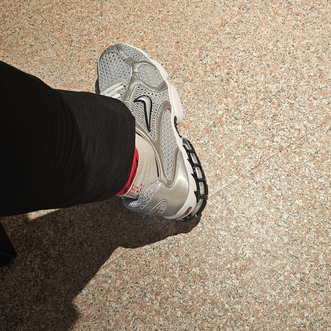 Nike Air Zoom Spiridon Cage 2 Metallic Silver 착용 스타일