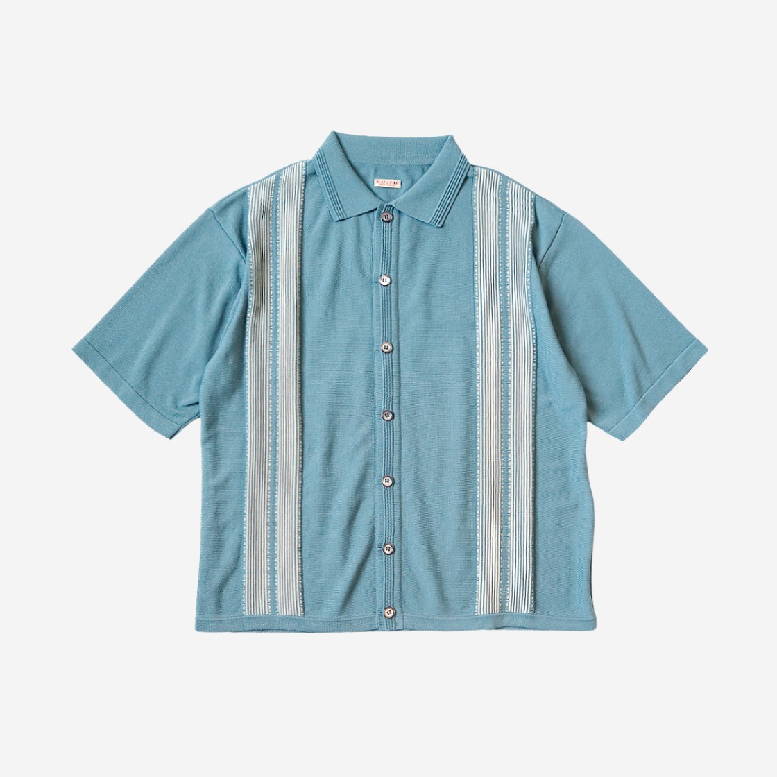 Kapital 14G Cotton Knit Tennessee Aloha Polo Turquoise 상세 이미지 1