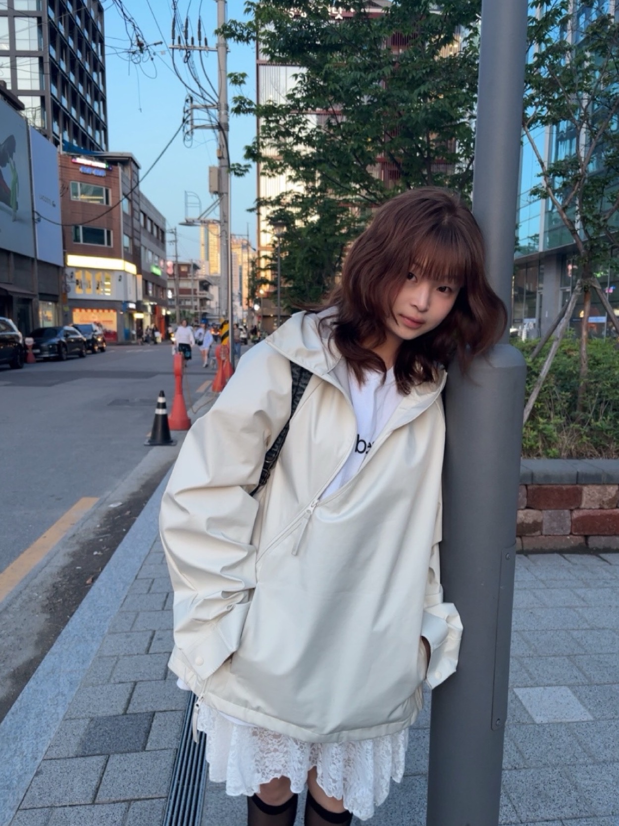 Diesel Rave Backpack in Organic Cotton Denim Blue 착용 스타일 - 1