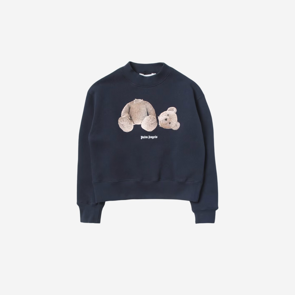 (Kids) Palm Angels Bear Crew Sweatshirt Navy Brown 상세 이미지 1