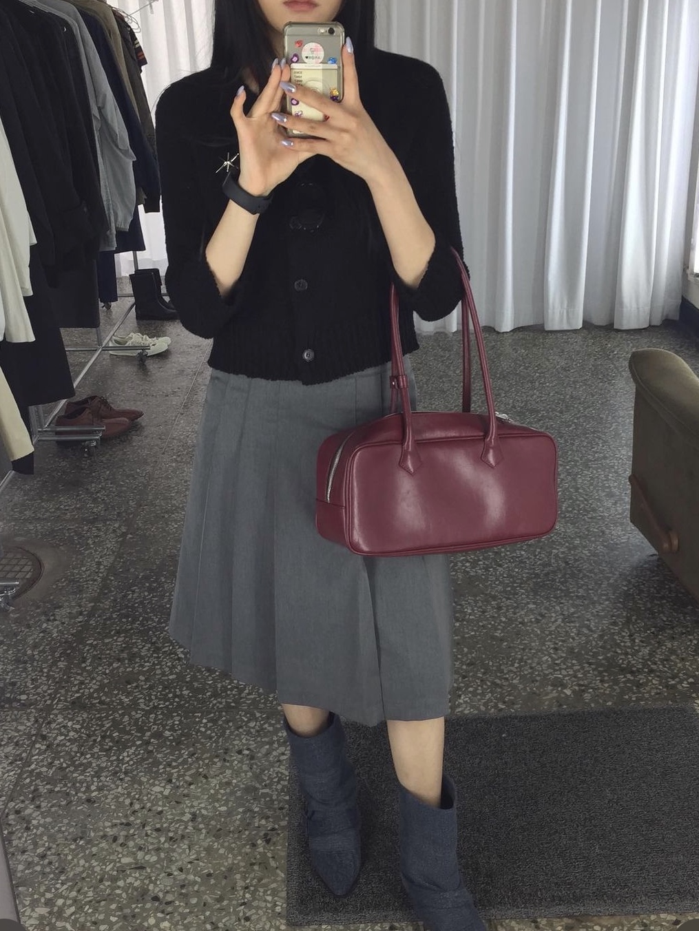 Yunse Women Eco Linen Cardigan Black 착용 스타일 - 1