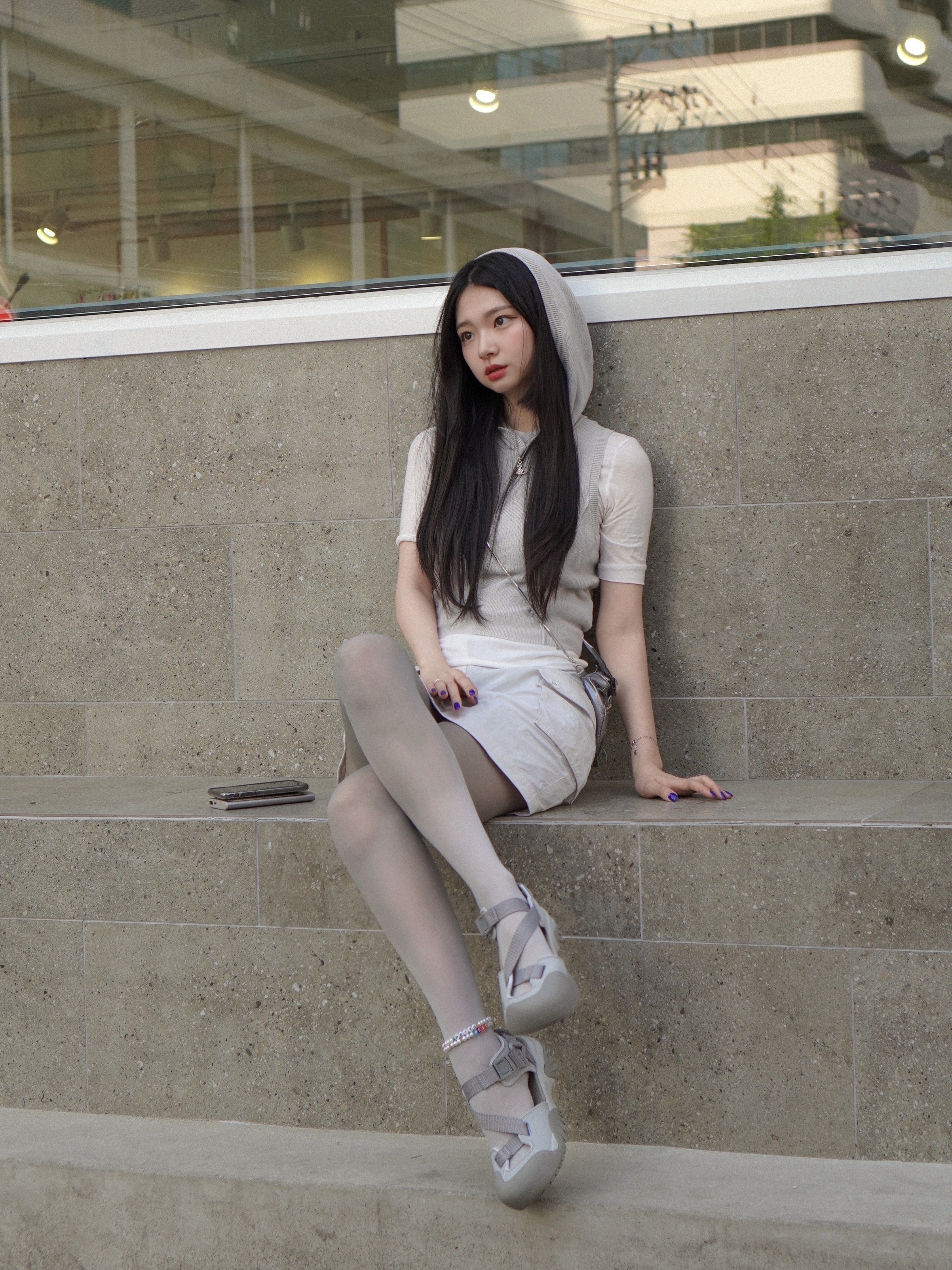 Fila Peito Sandal Grey 착용 스타일 - 4