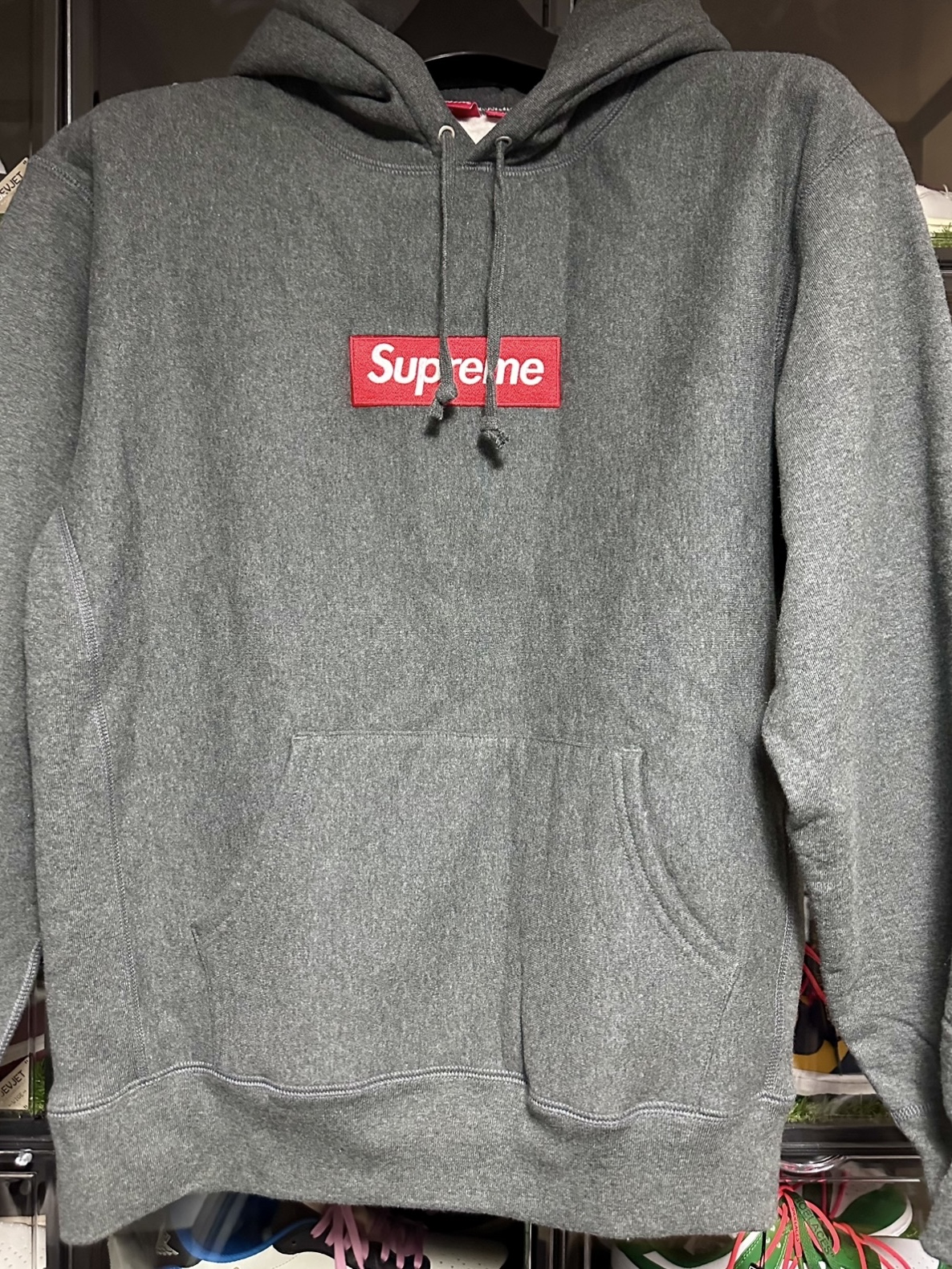 Supreme x Burberry Box Logo Hooded Sweatshirt Black - 22SS, Supreme Box Logo Hooded Sweatshirt Ash Grey - 23FW 착용 스타일 - 6