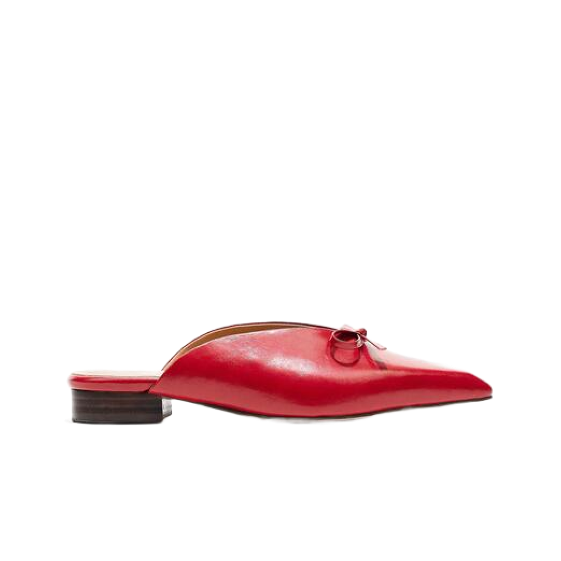 (W) 다이닛 리본 스틸레토 뮬 딥 레드((W) Deinet Ribbon Stilletto Mule in Deep Red)