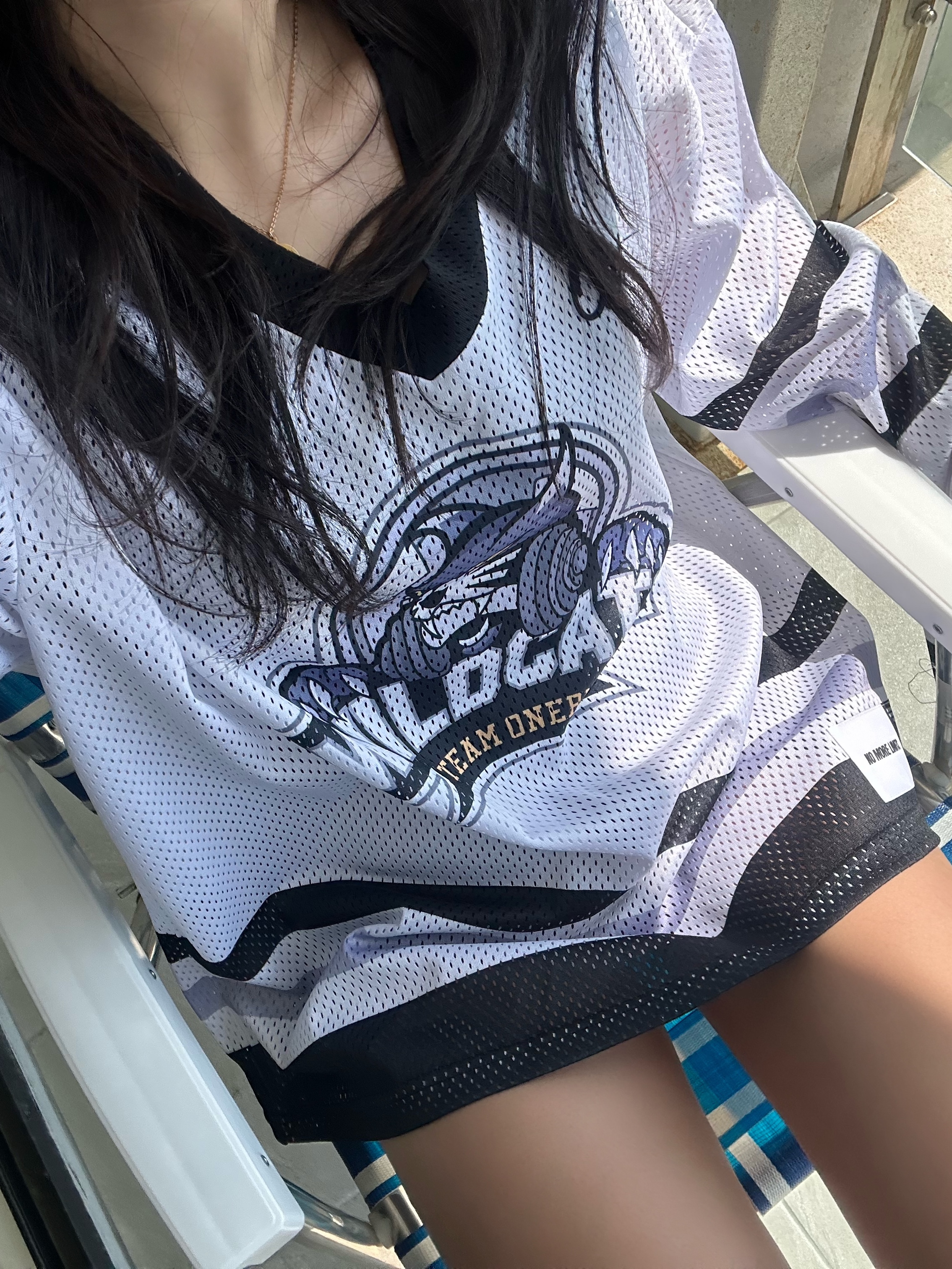 ONERM Wild Cats Ice Hockey Jersey White 착용 스타일 - 7