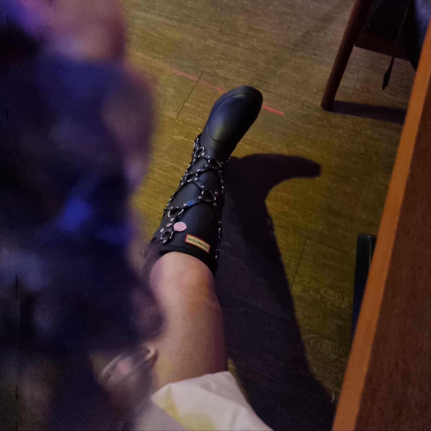(W) Hunter X Noir Kei Ninomiya Harness Rain Boots Black 착용 스타일