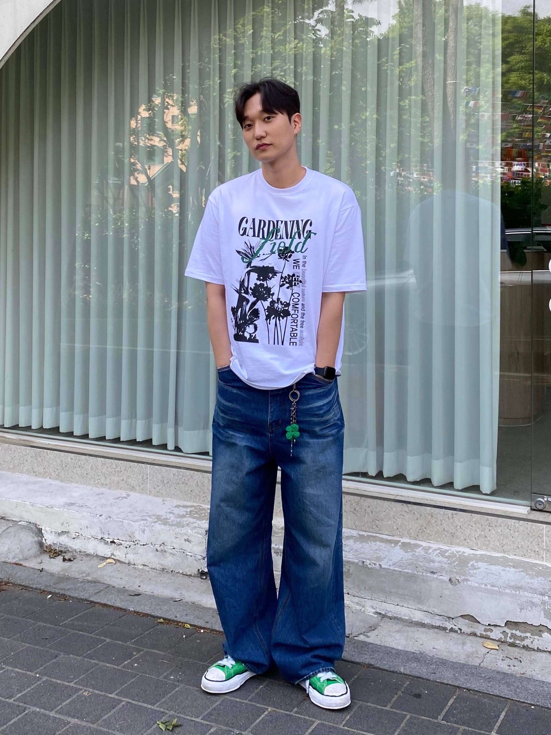 Maison Mihara Yasuhiro Peterson OG Sole Canvas Low Sneakers Green 착용 스타일 - 1