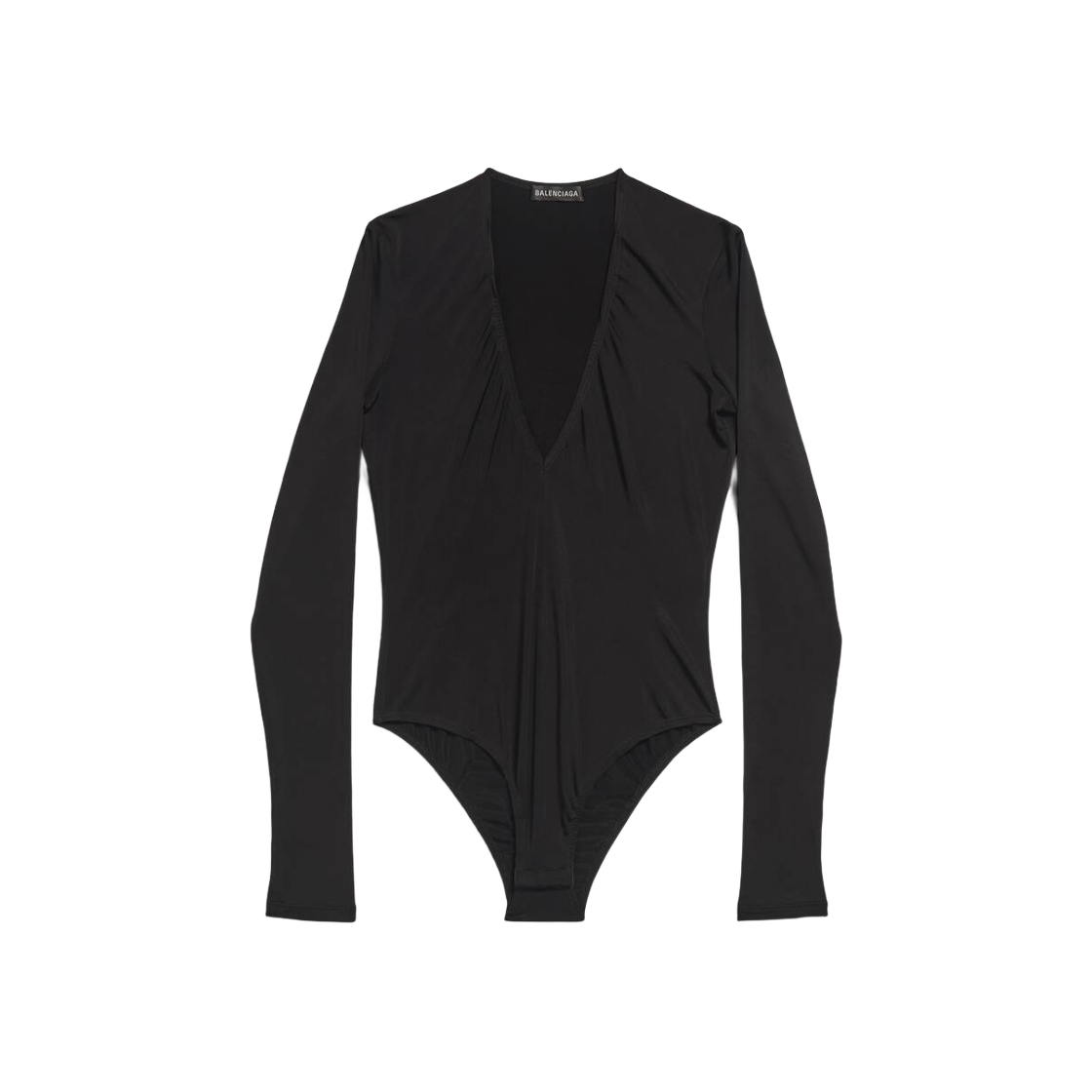 (W) Balenciaga V-Neck Bodysuit Black 상세 이미지 1