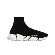 (W) Balenciaga Speed 2.0 Transparent Sole Black White