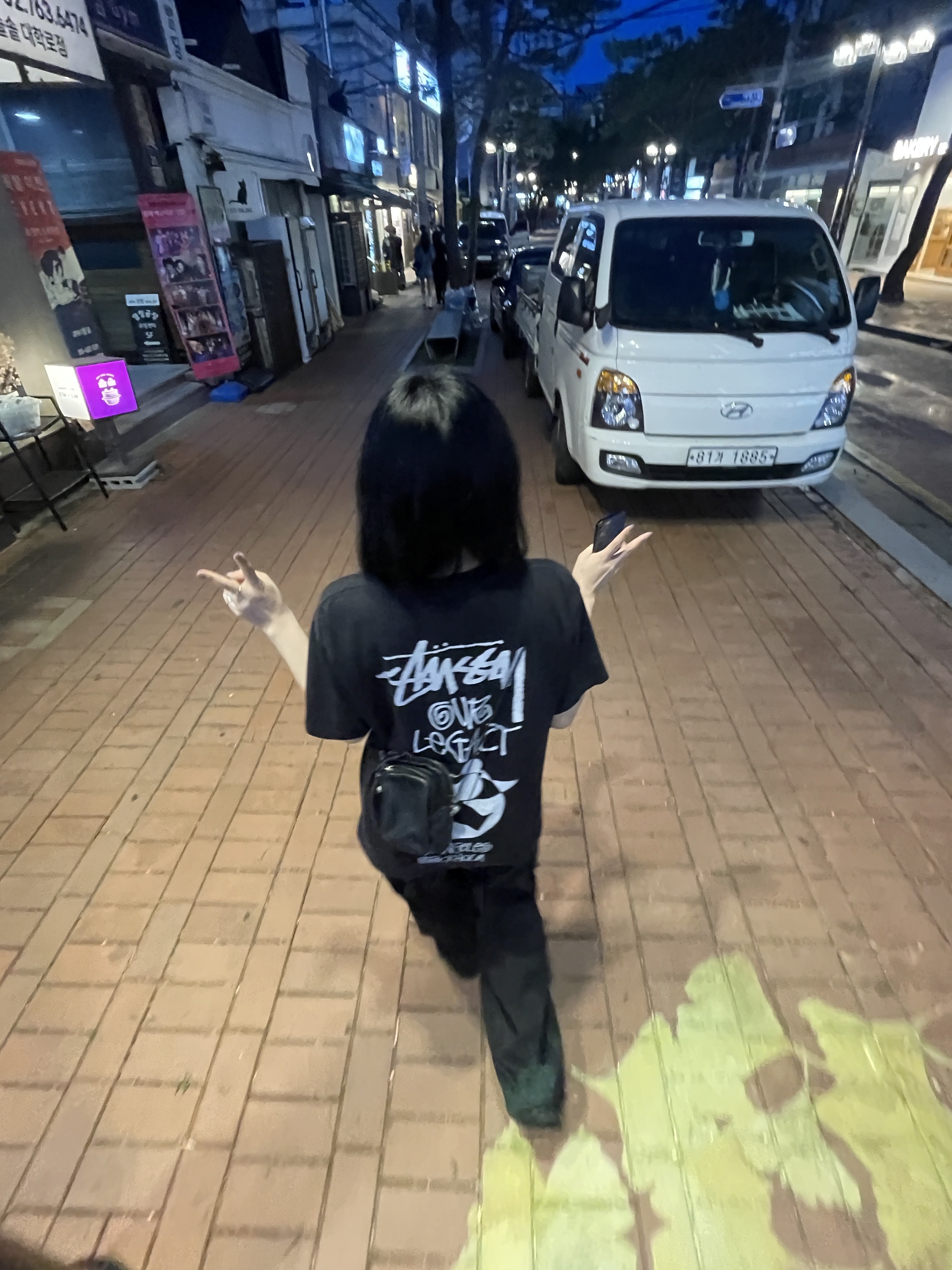Stussy x Our Legacy Surfman 2 Pigment Dyed T-Shirt Black 착용 스타일 - 1