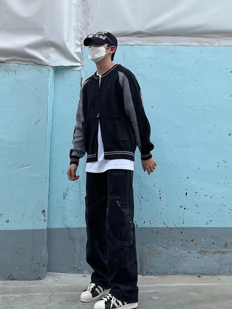 NON FLOOR Fragments Denim Pants Black 착용 스타일