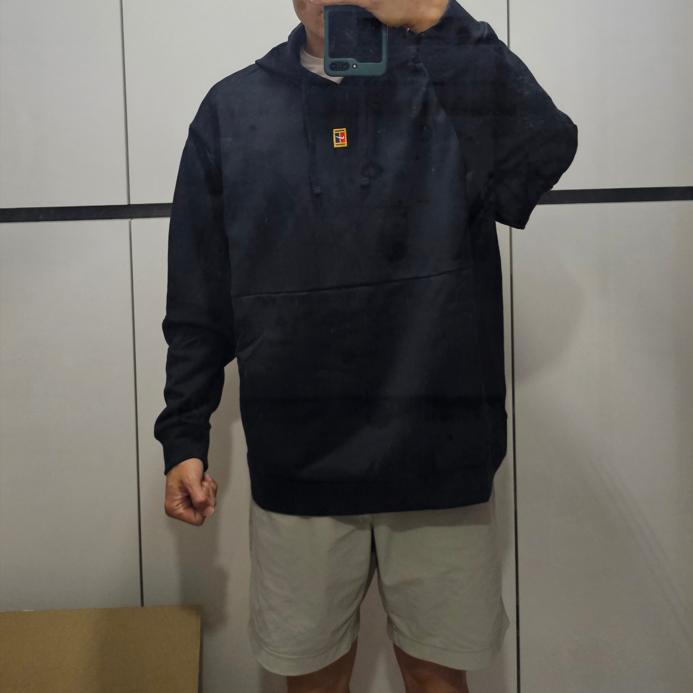 Nike Court Heritage Fleece Tennis Hoodie Black - Asia 착용 스타일