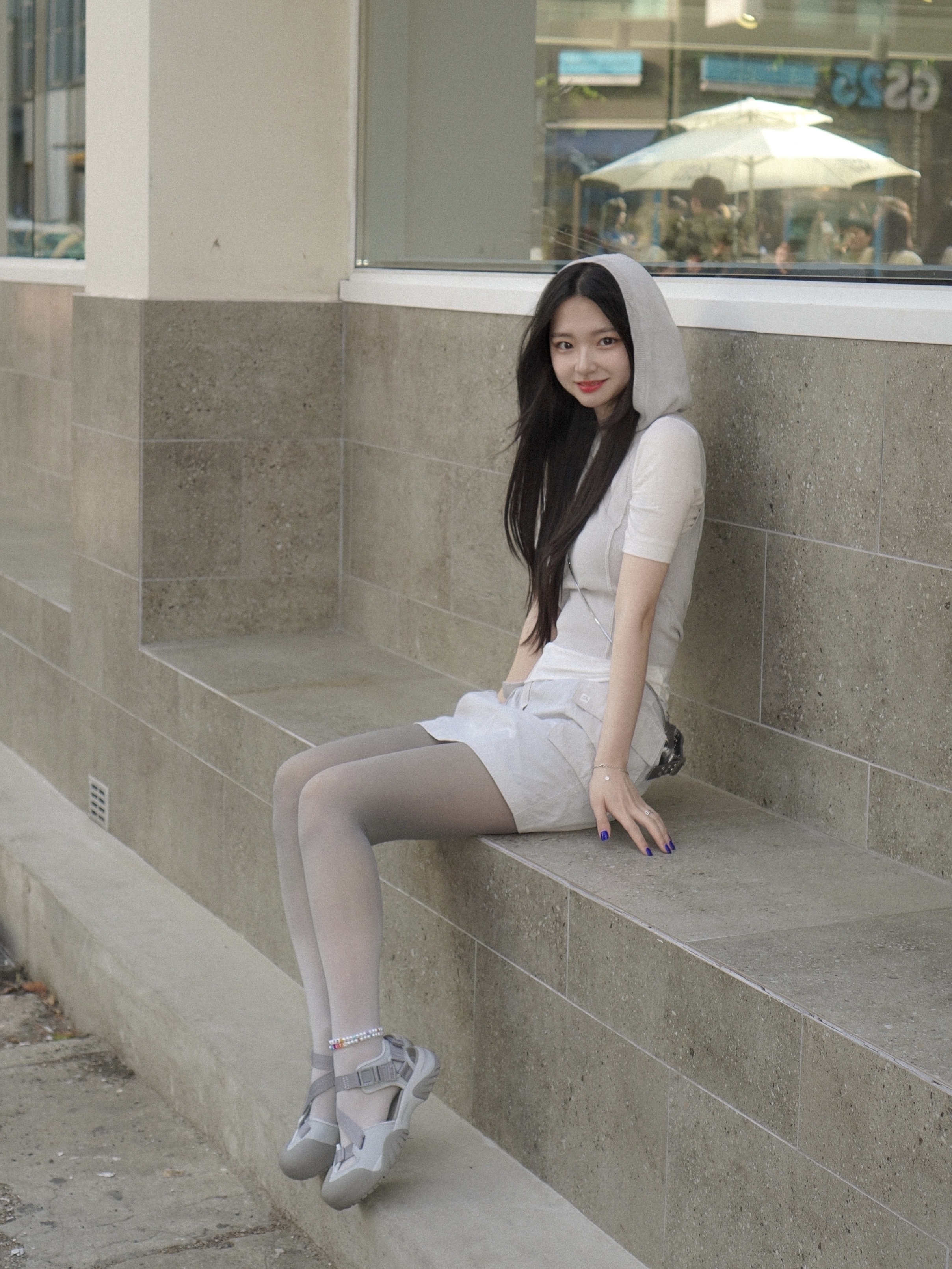 Fila Peito Sandal Grey 착용 스타일 - 2