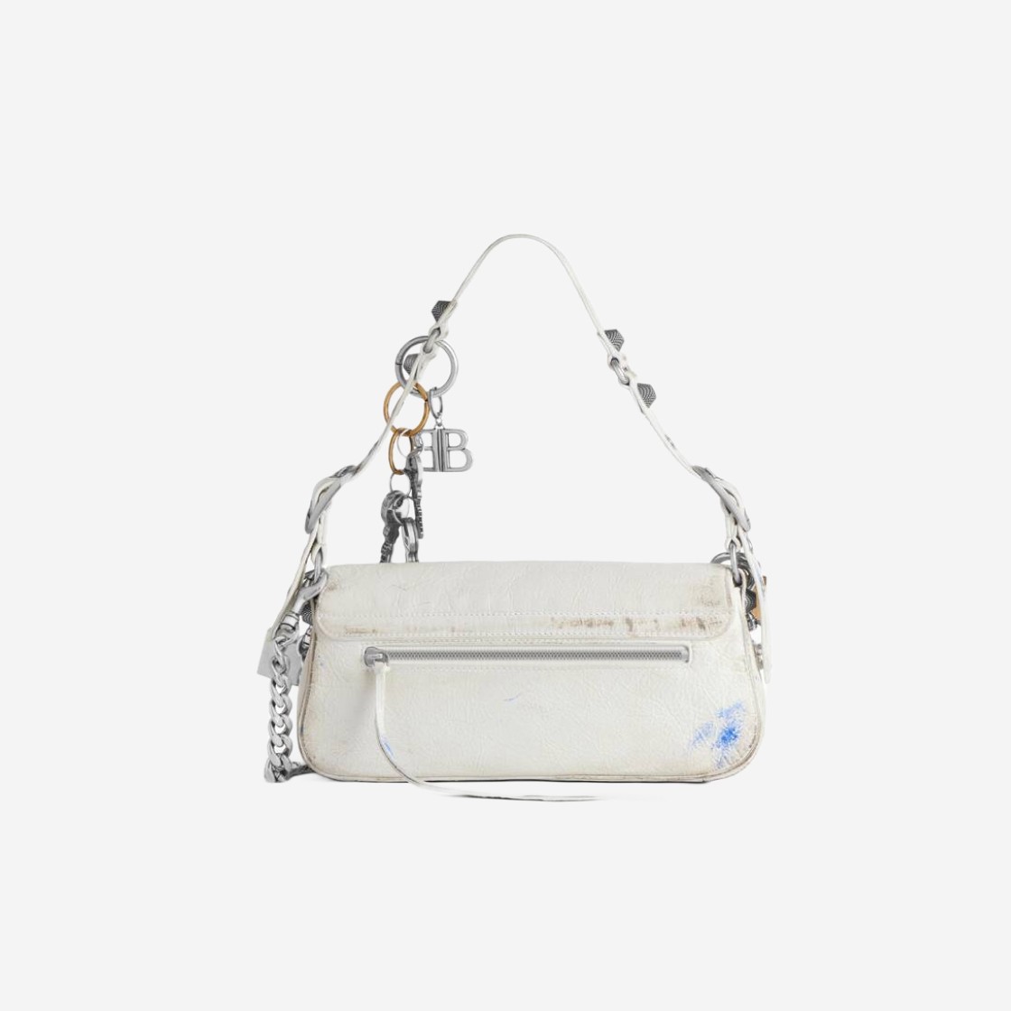 Balenciaga Le Cagole Small Used Effect Charm Sling Bag White 상세 이미지 3