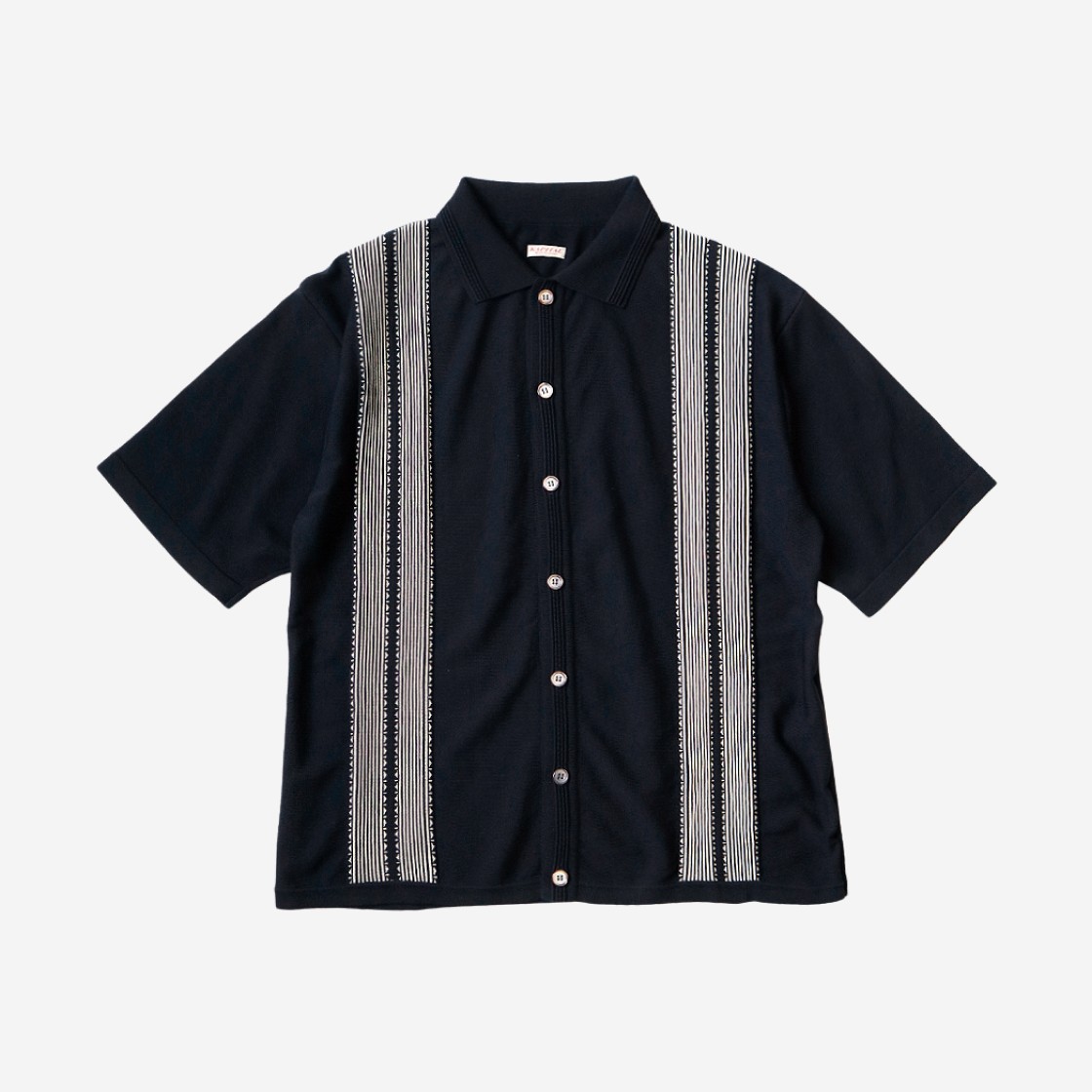 Kapital 14G Cotton Knit Tennessee Aloha Polo Black 상세 이미지 1