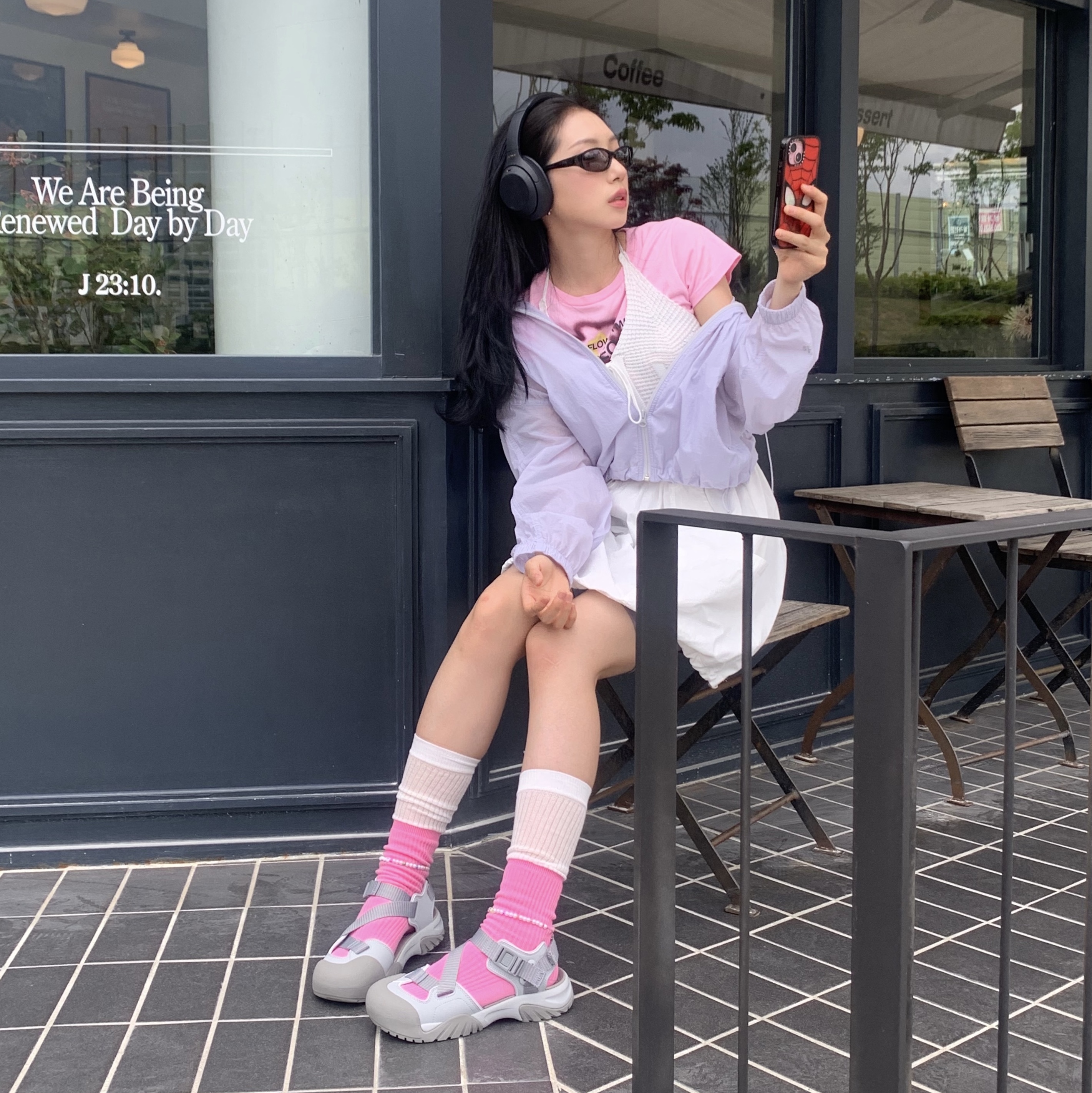 Fila Peito Sandal Grey 착용 스타일 - 5